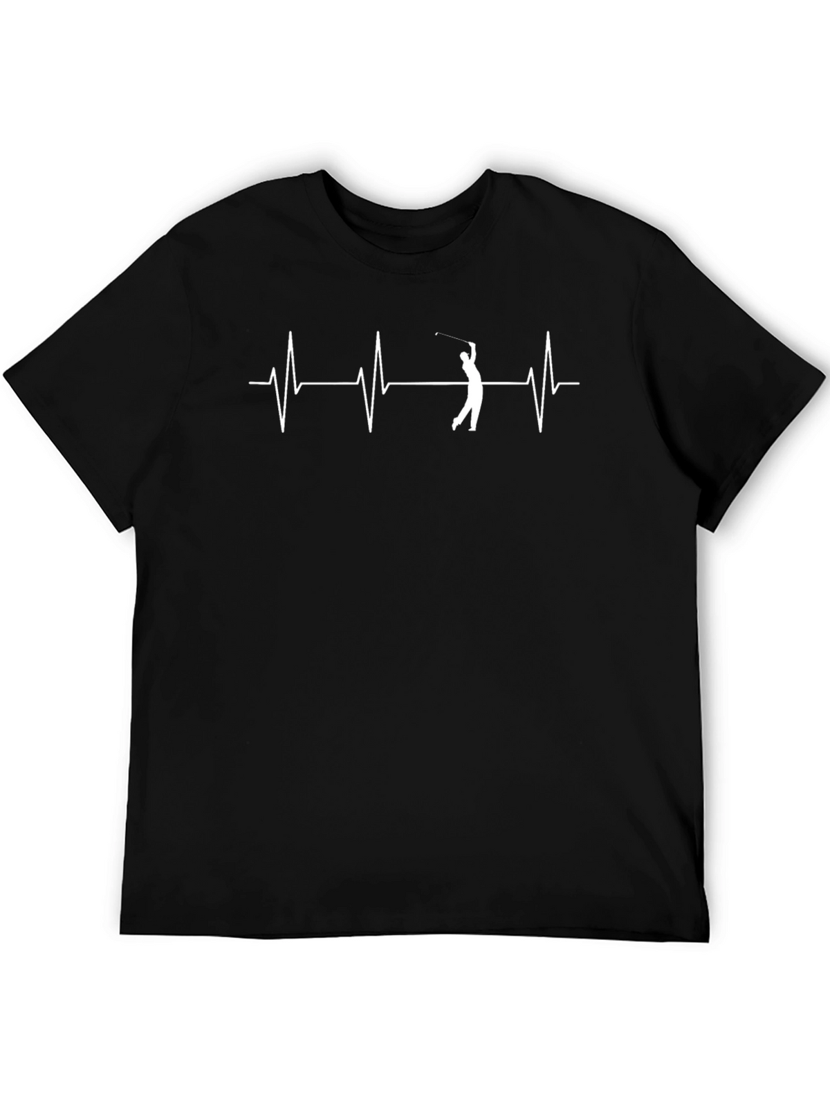 Golf Heartbeat Graphic Tee - Black Cotton Blend