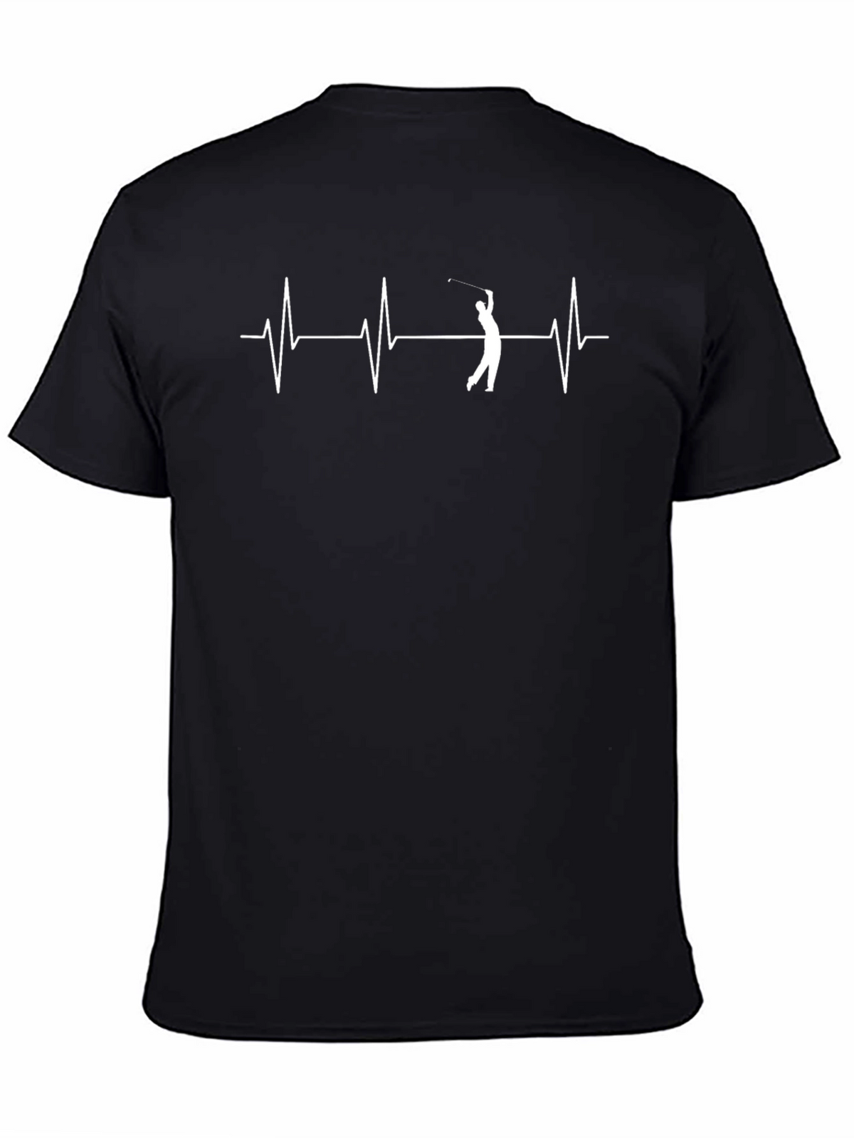 Golf Heartbeat Graphic Tee - Black Cotton Blend