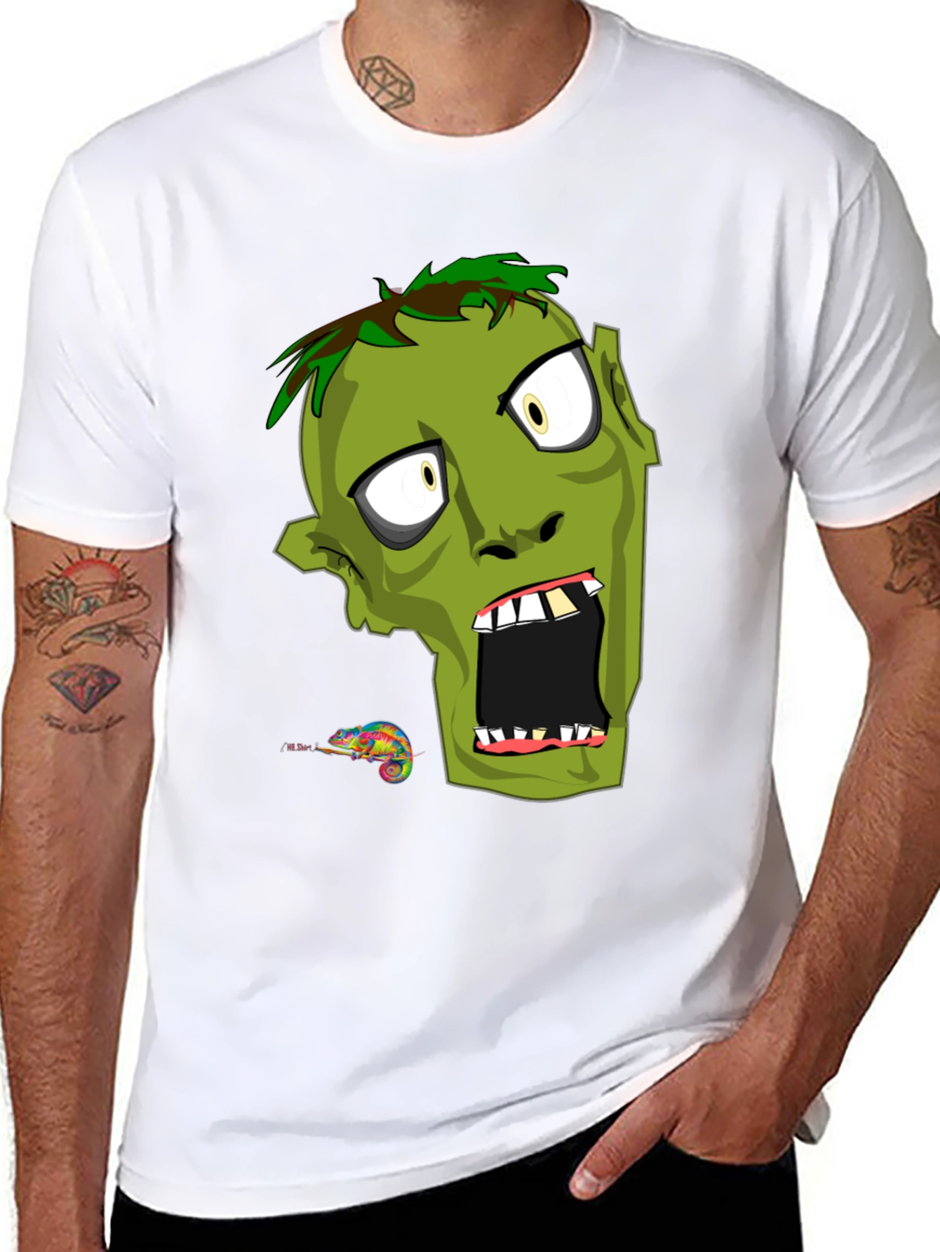 Zombie Graphic Print T-Shirt - Mens Black Tee
