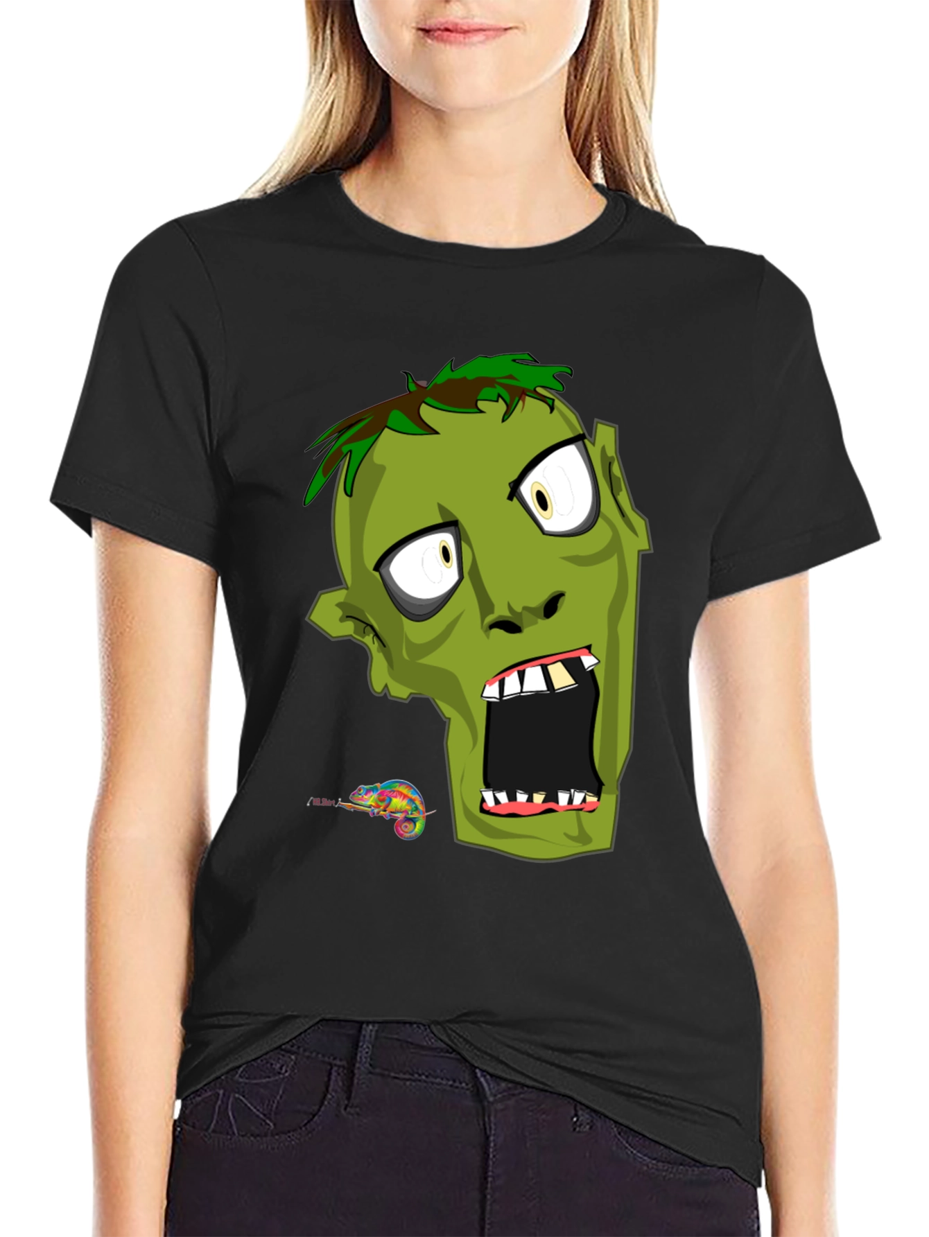 Zombie Graphic Print T-Shirt - Mens Black Tee