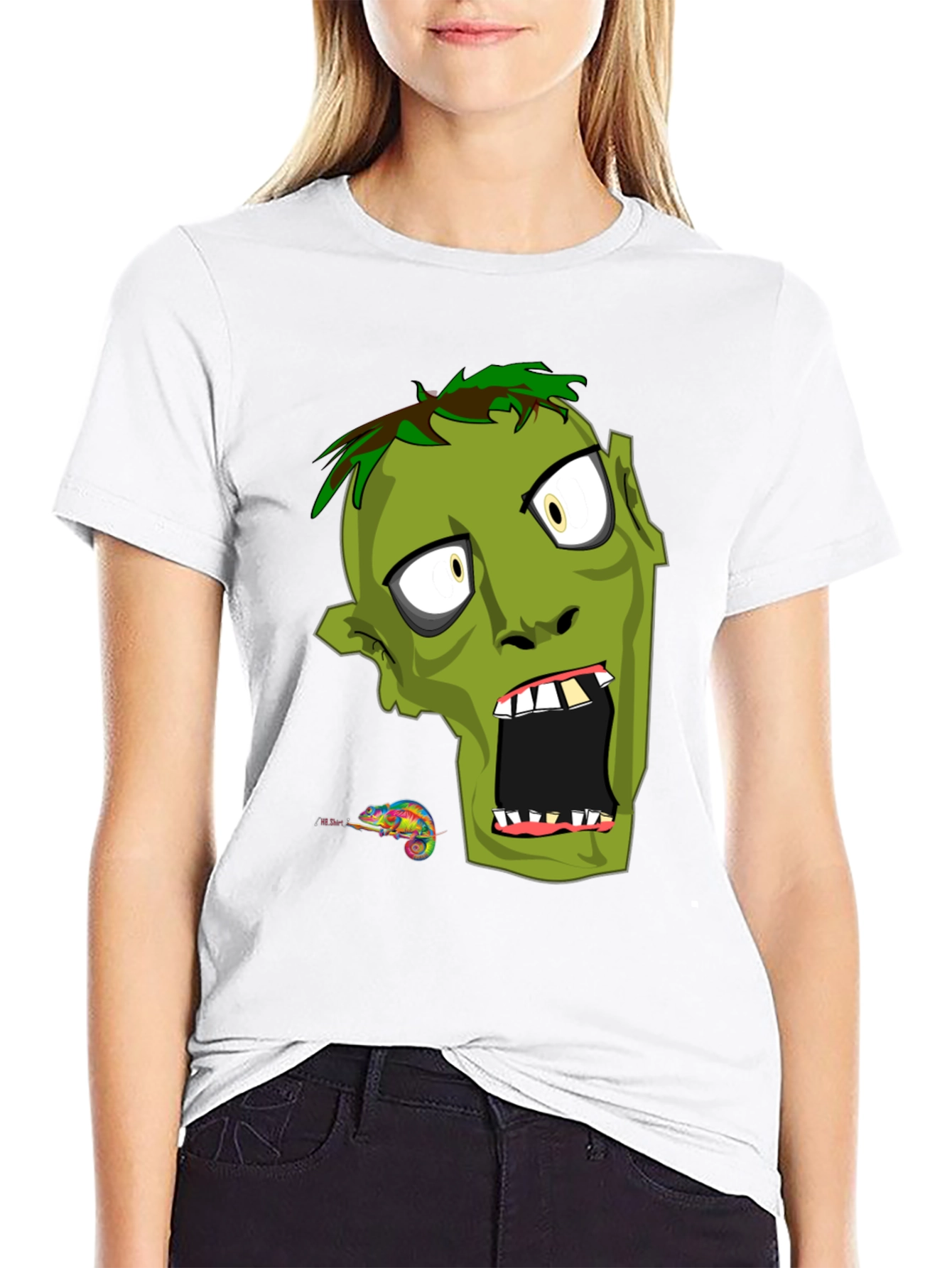 Zombie Graphic Print T-Shirt - Mens Black Tee