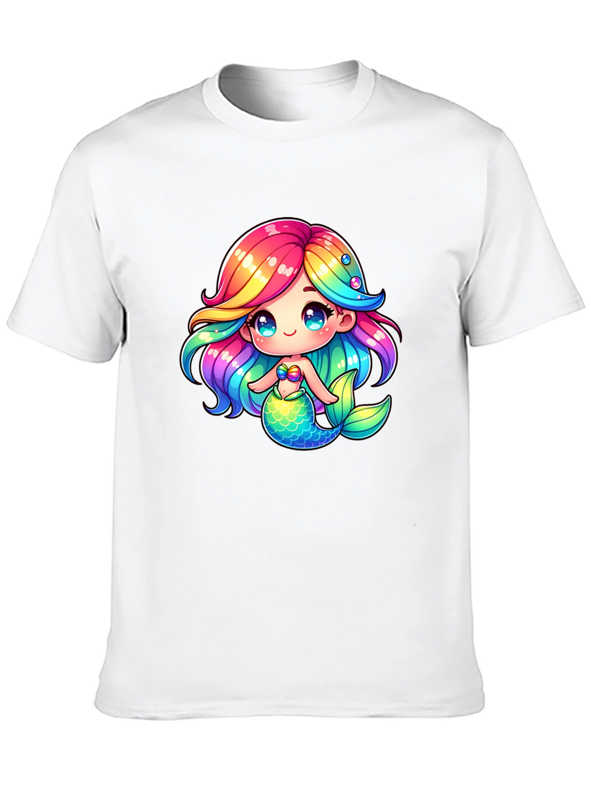 Mermaid Cartoon Graphic Tee - Fun & Stylish!