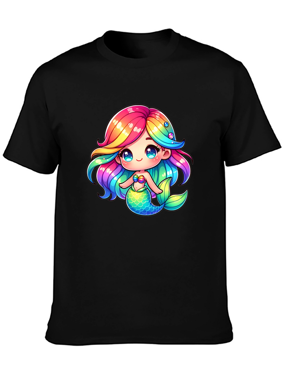 Mermaid Cartoon Graphic Tee - Fun & Stylish!