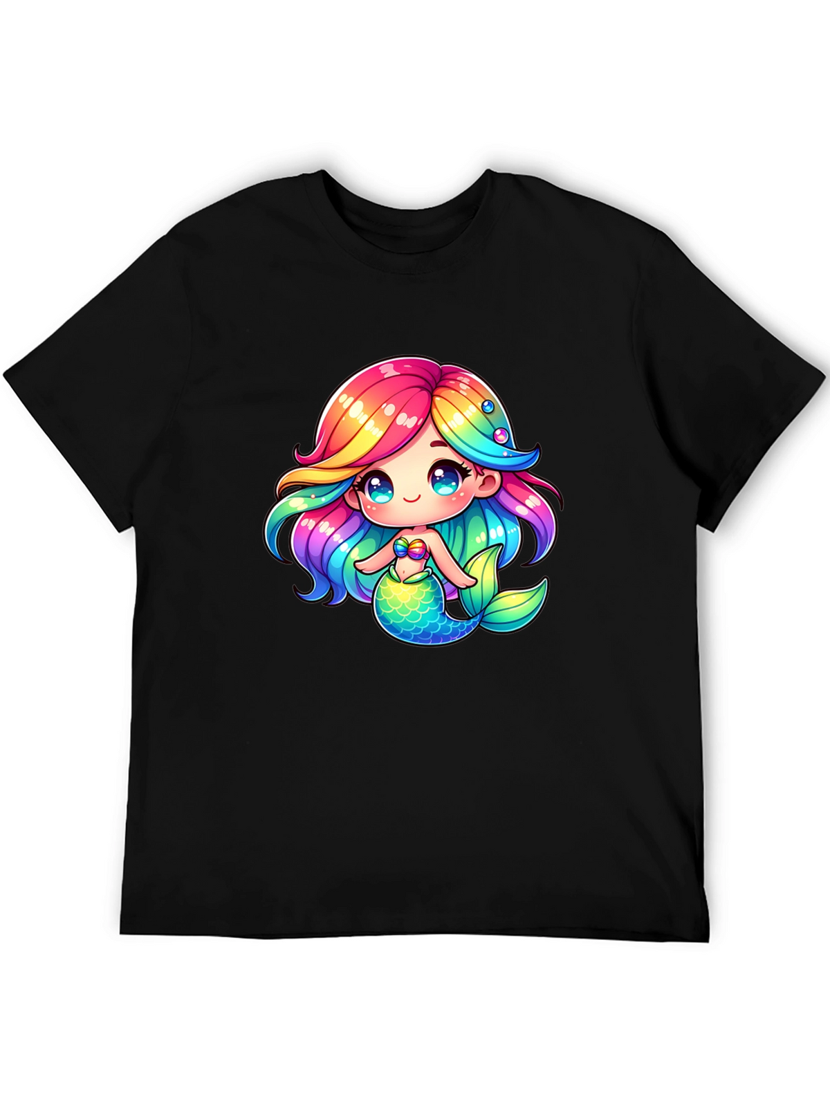 Mermaid Cartoon Graphic Tee - Fun & Stylish!