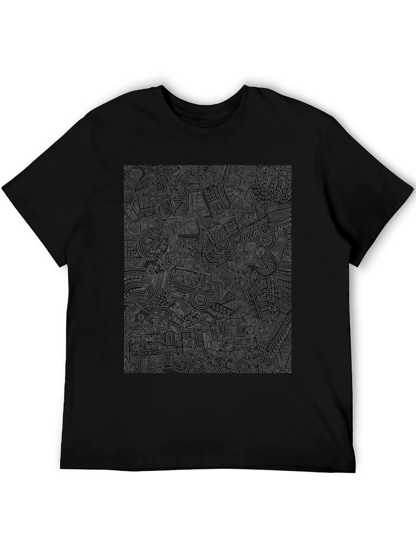 Black Abstract Patterned T-Shirt