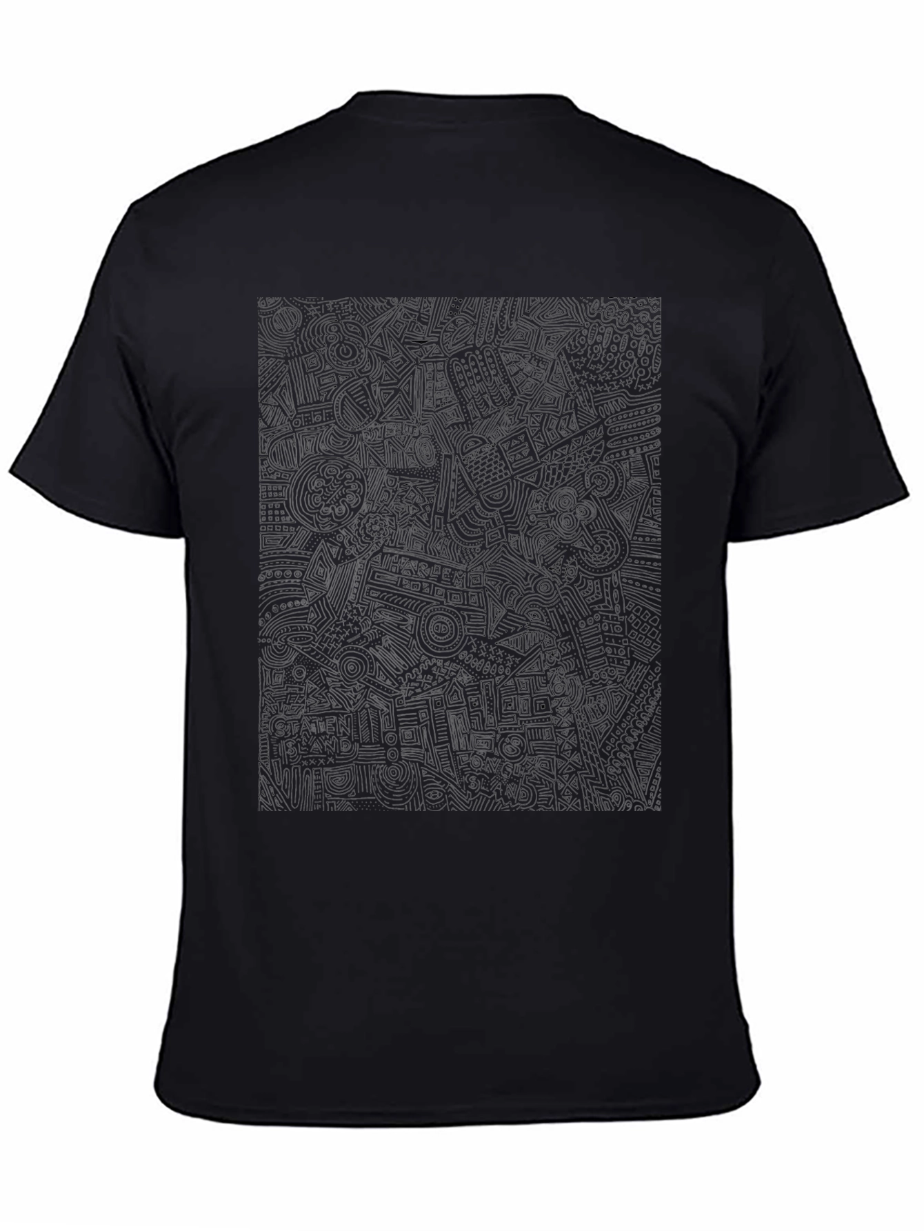 Black Abstract Patterned T-Shirt