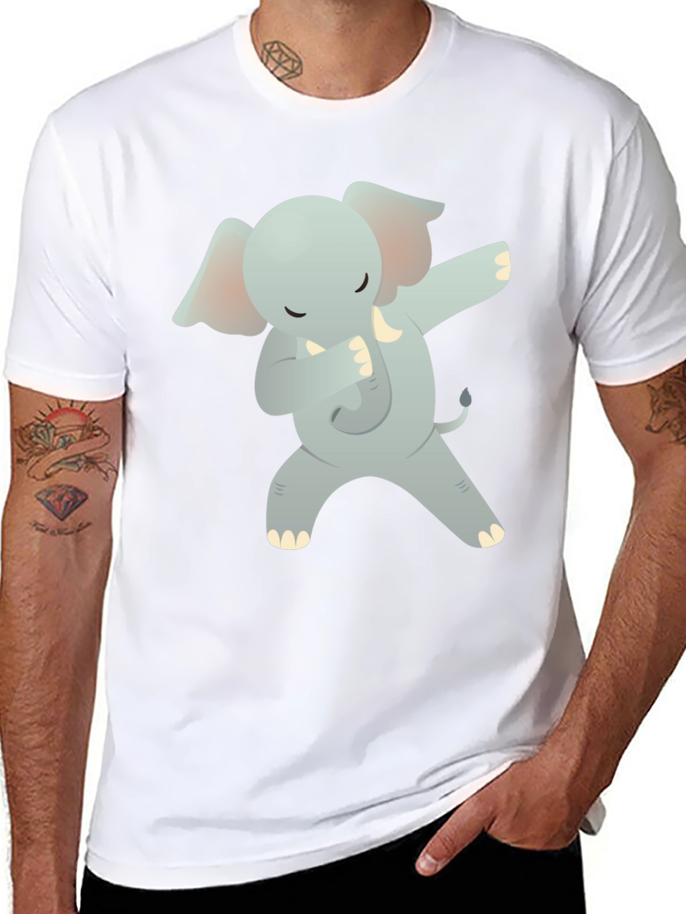 Dabbing Elephant Graphic T-Shirt