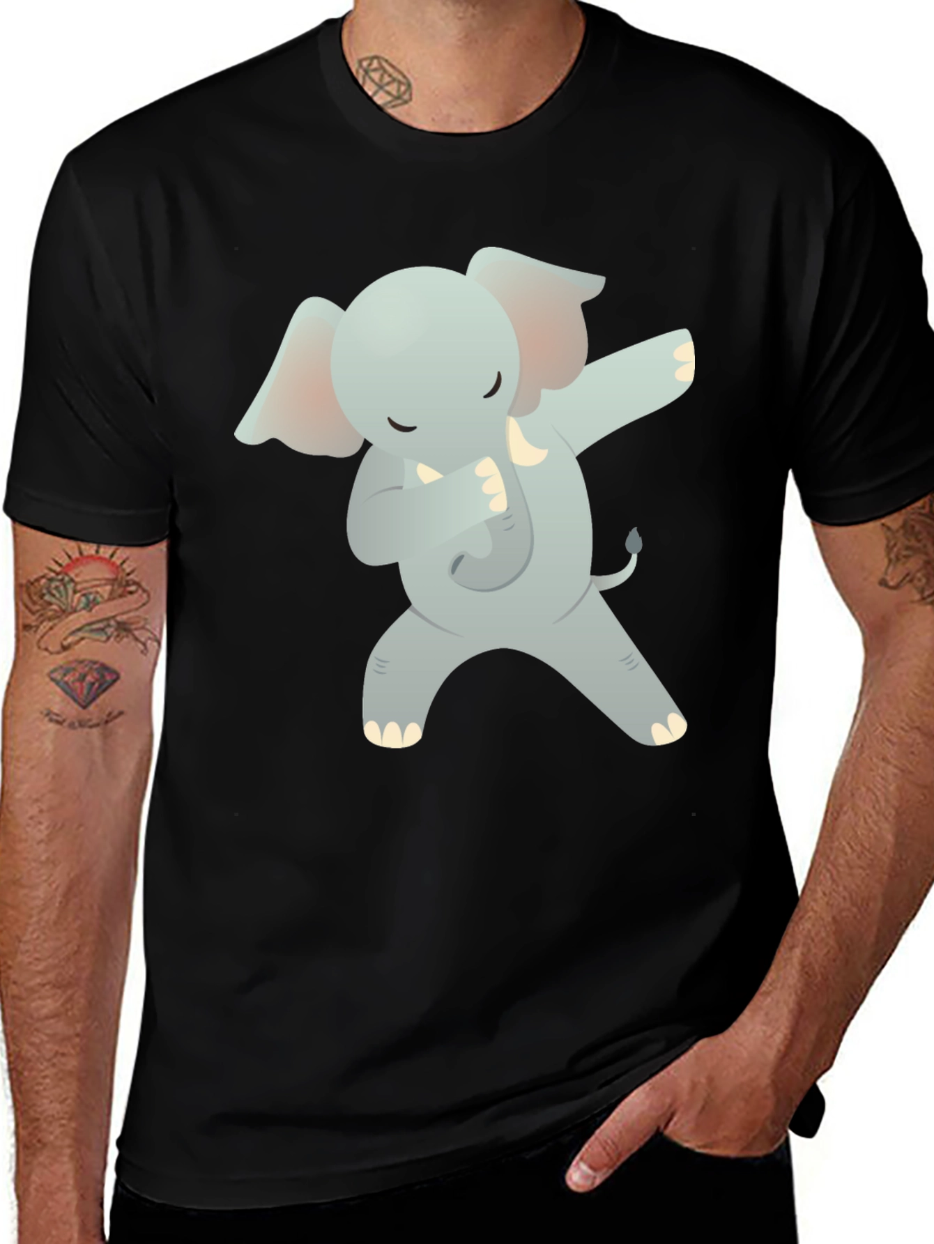Dabbing Elephant Graphic T-Shirt