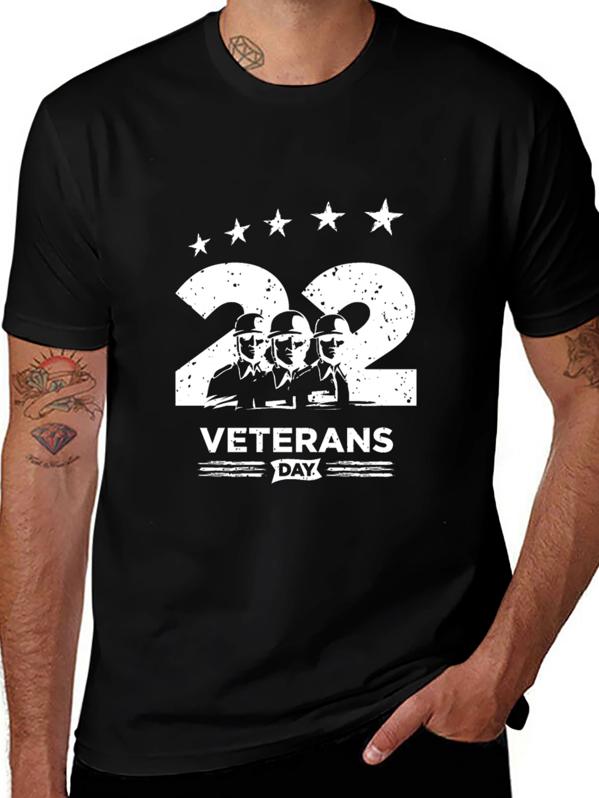 Veterans Day 22 T-Shirt - Black Patriotic