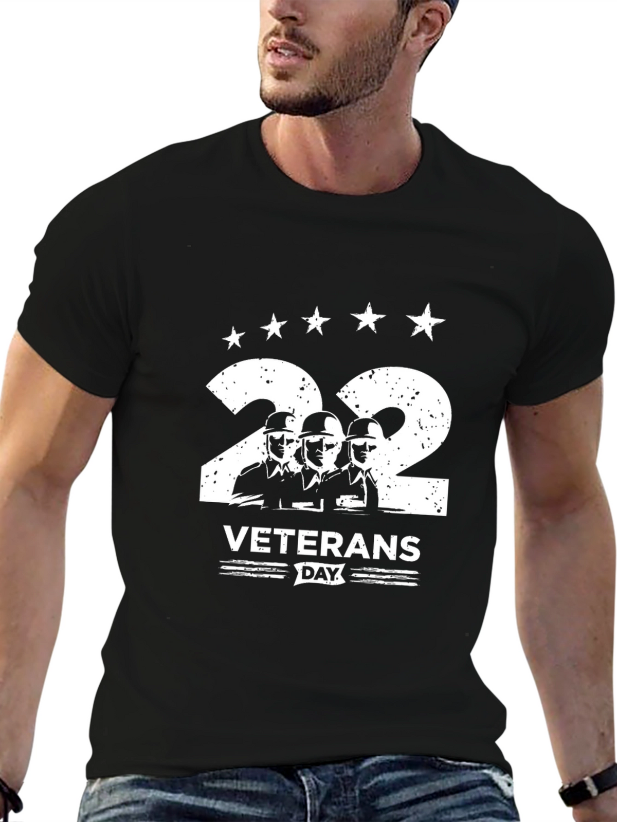 Veterans Day 22 T-Shirt - Black Patriotic