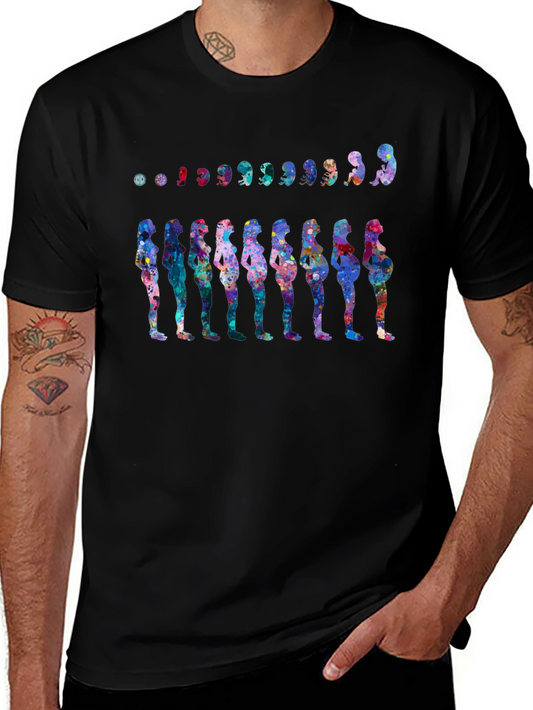 Pregnancy Stages Graphic Tee - Black