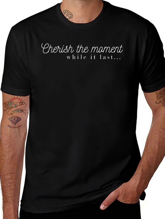 Cherish The Moment Black Graphic Tee