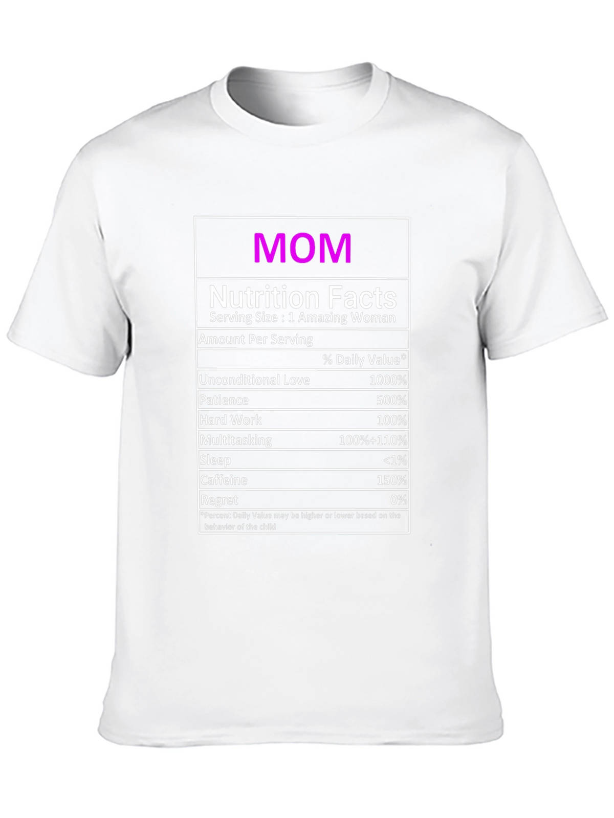 Mom Nutrition Facts Graphic T-Shirt