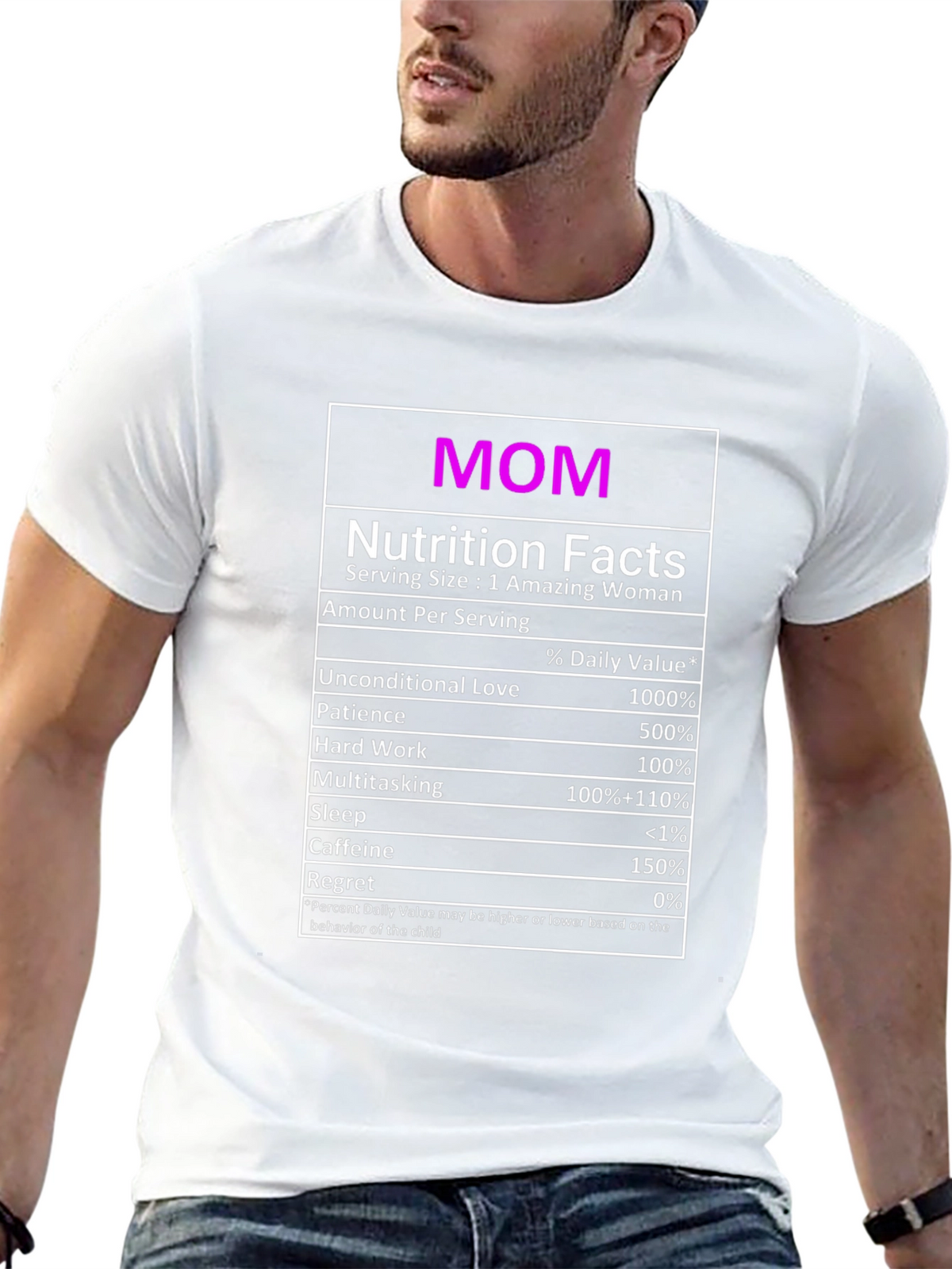 Mom Nutrition Facts Graphic T-Shirt