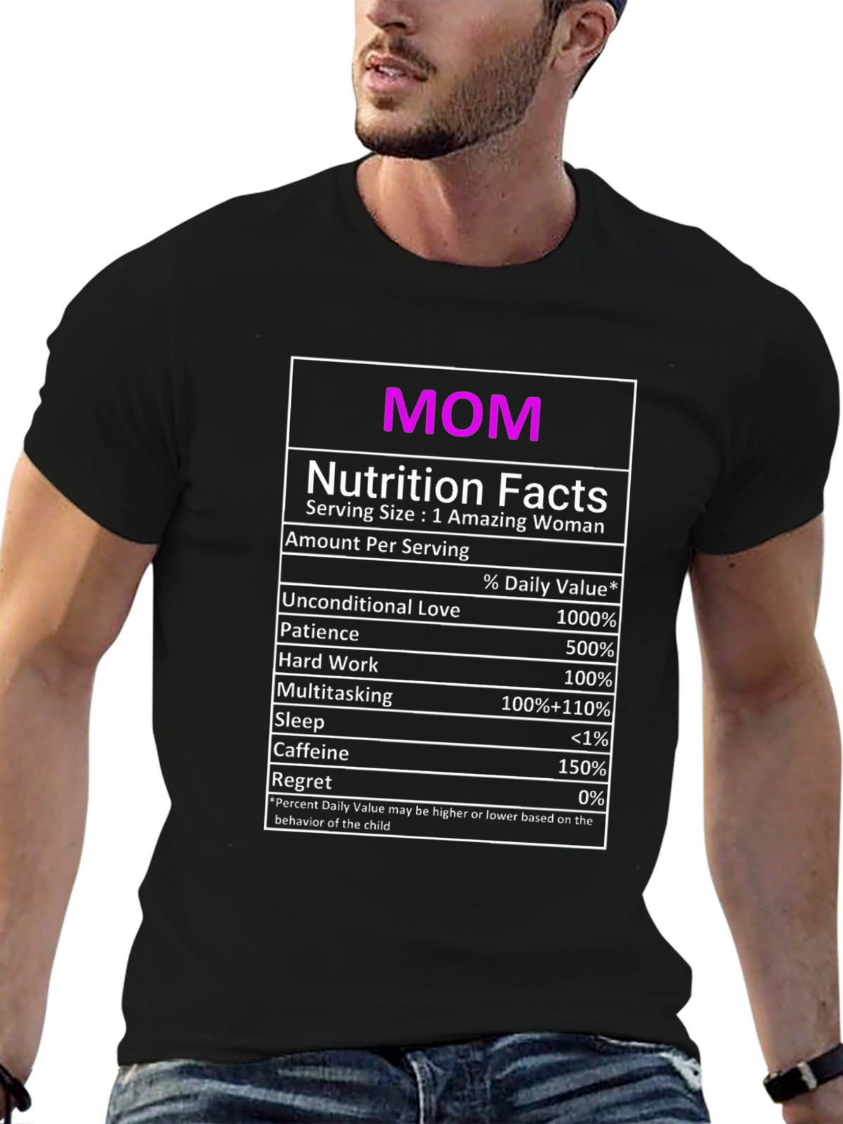 Mom Nutrition Facts Graphic T-Shirt