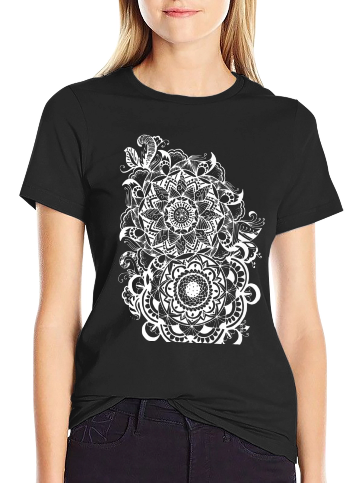 Mandala Art Black T-Shirt