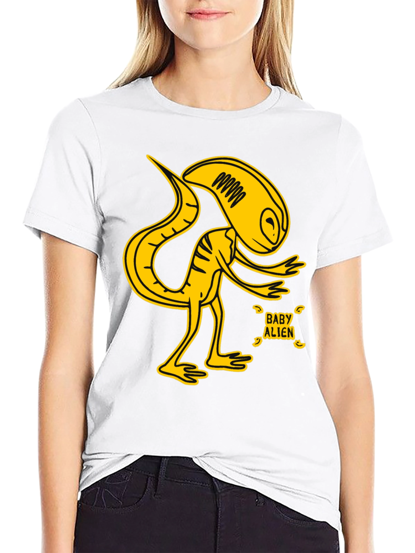 Baby Alien Graphic T-Shirt - Yellow Design