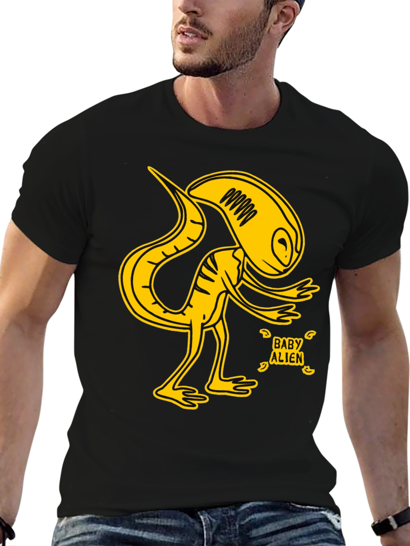 Baby Alien Graphic T-Shirt - Yellow Design