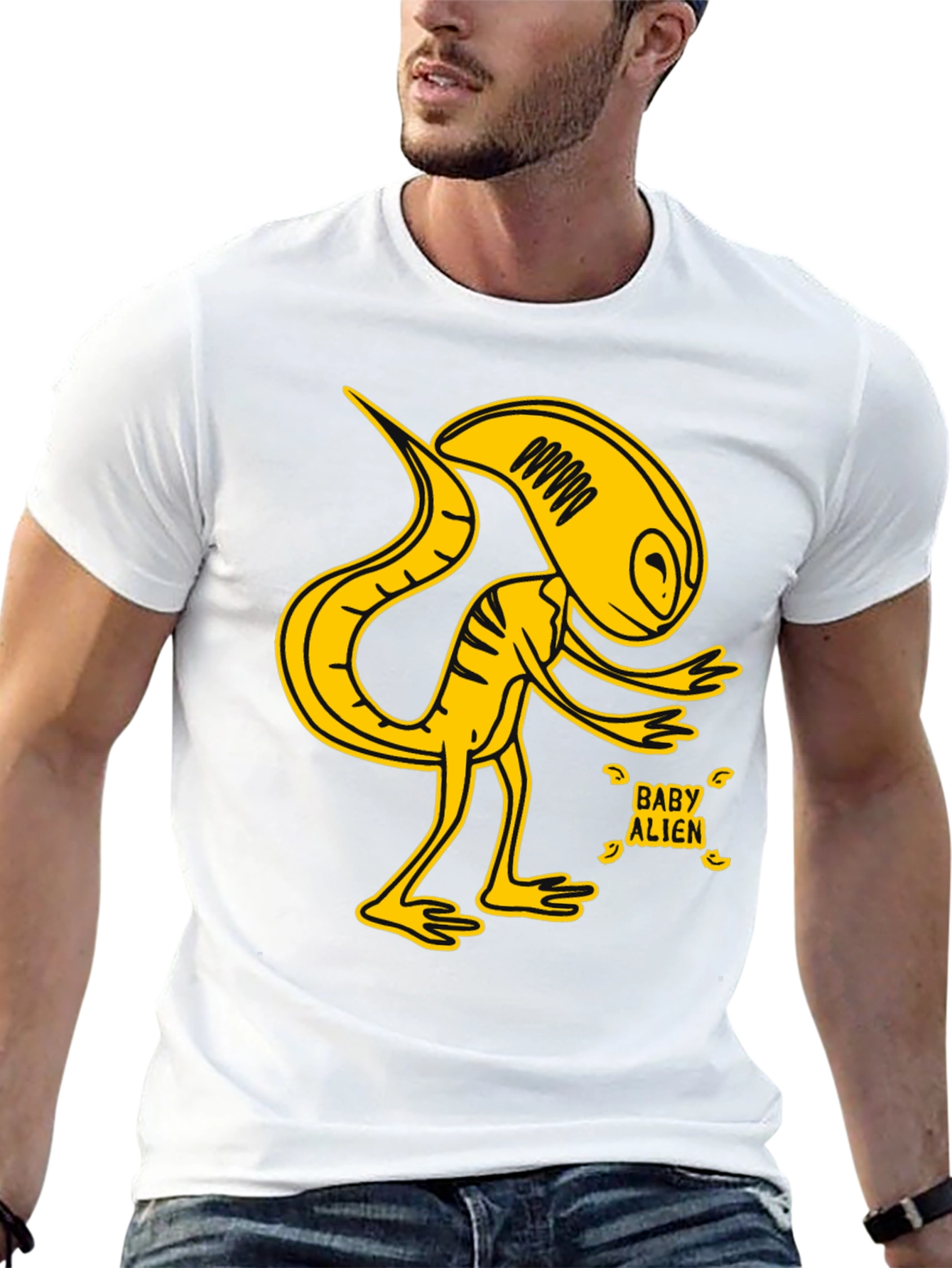 Baby Alien Graphic T-Shirt - Yellow Design