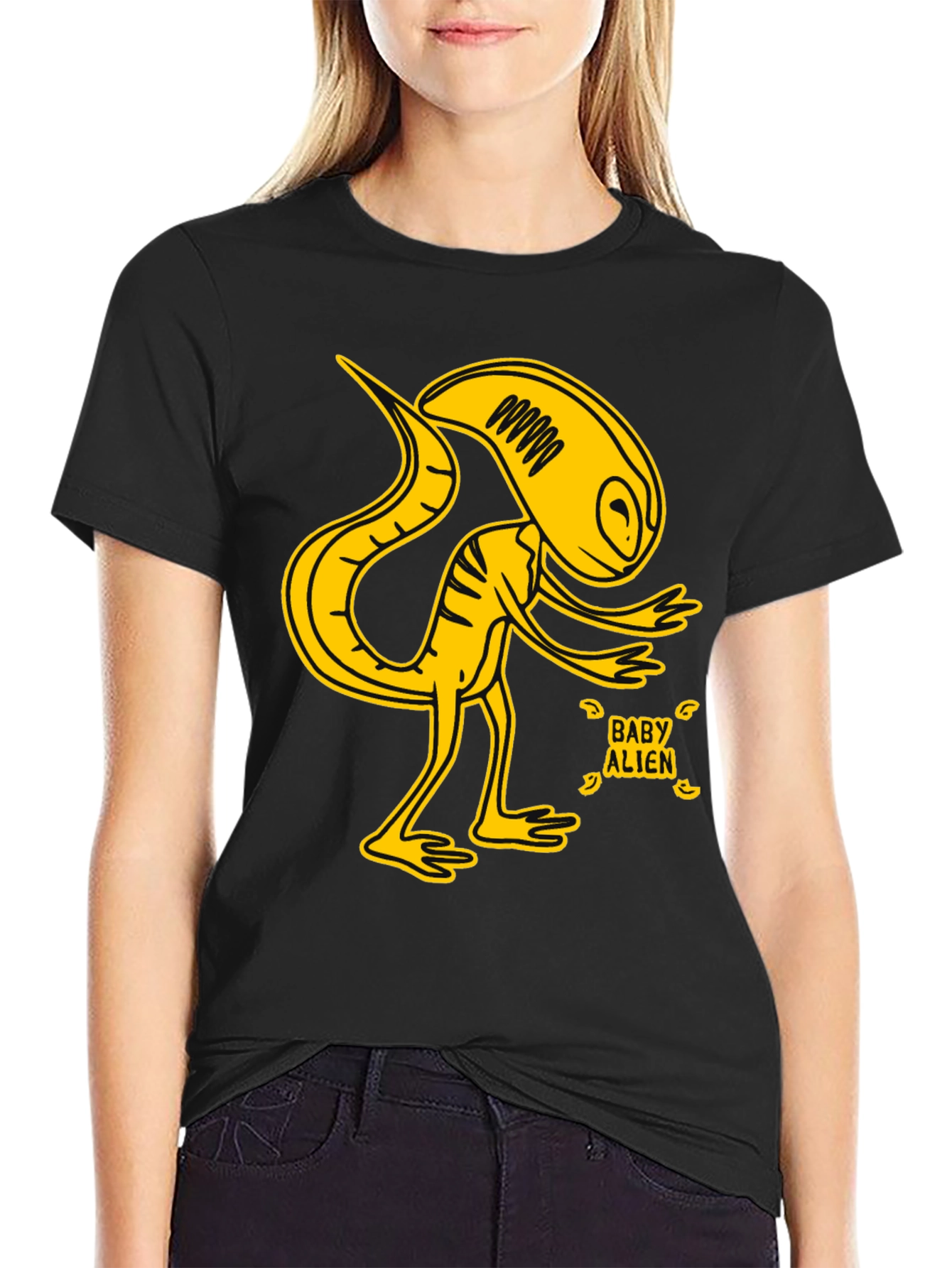Baby Alien Graphic T-Shirt - Yellow Design