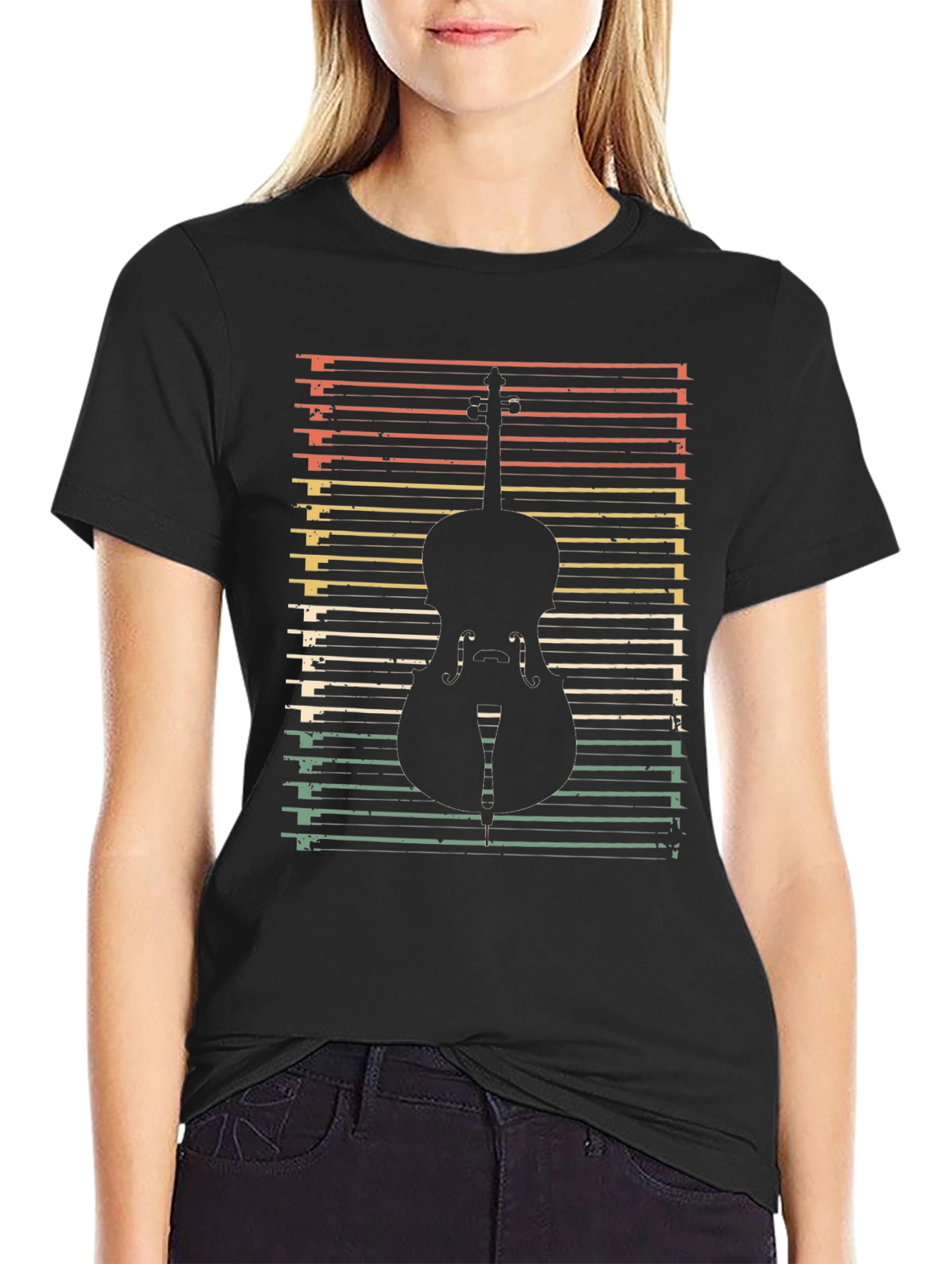 Retro Cello Silhouette T-Shirt