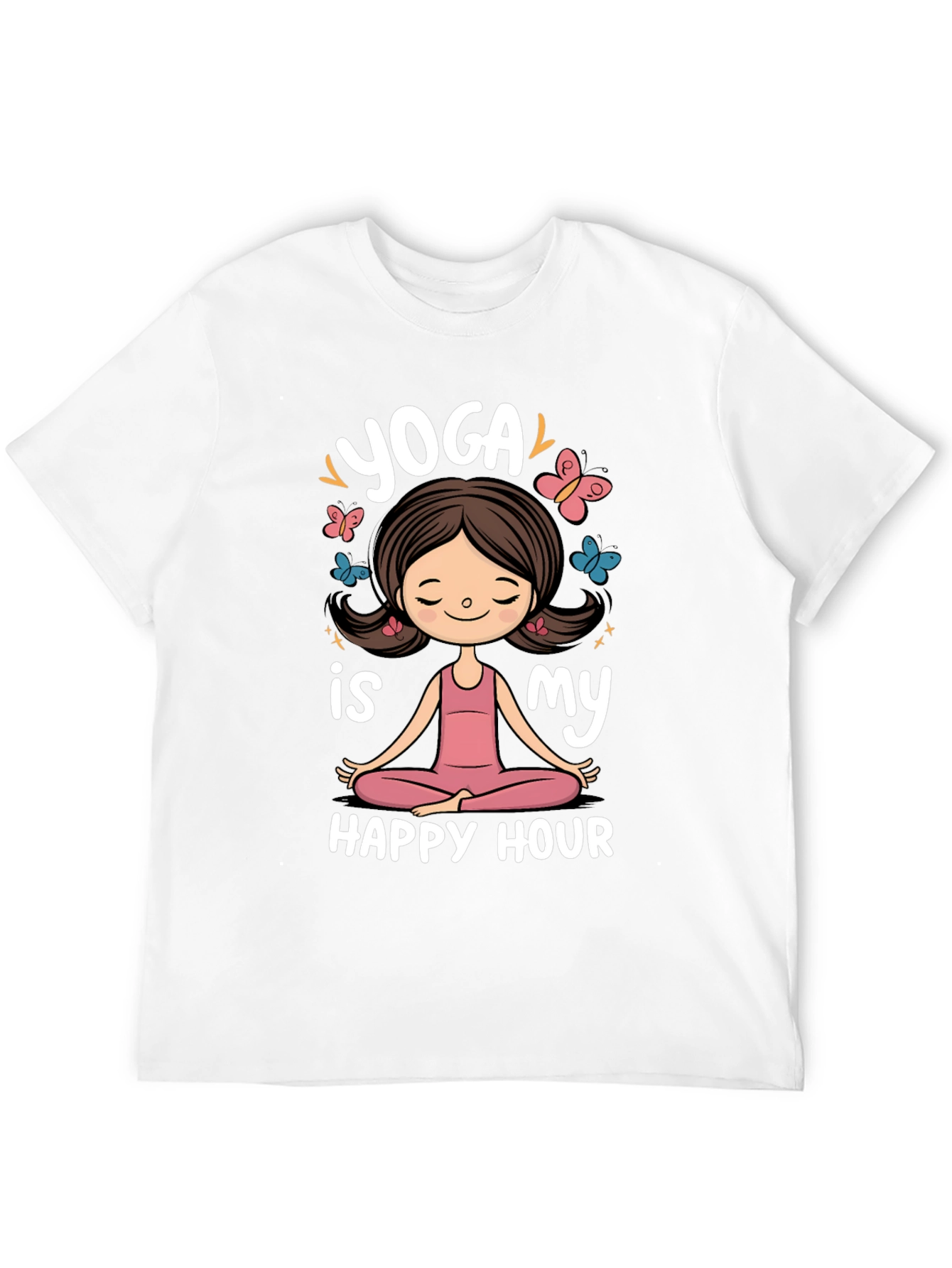 Yoga is My Happy Hour Black Graphic Tee