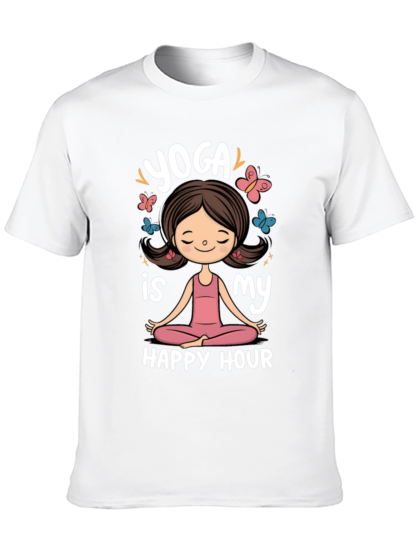 Yoga is My Happy Hour Black Graphic Tee