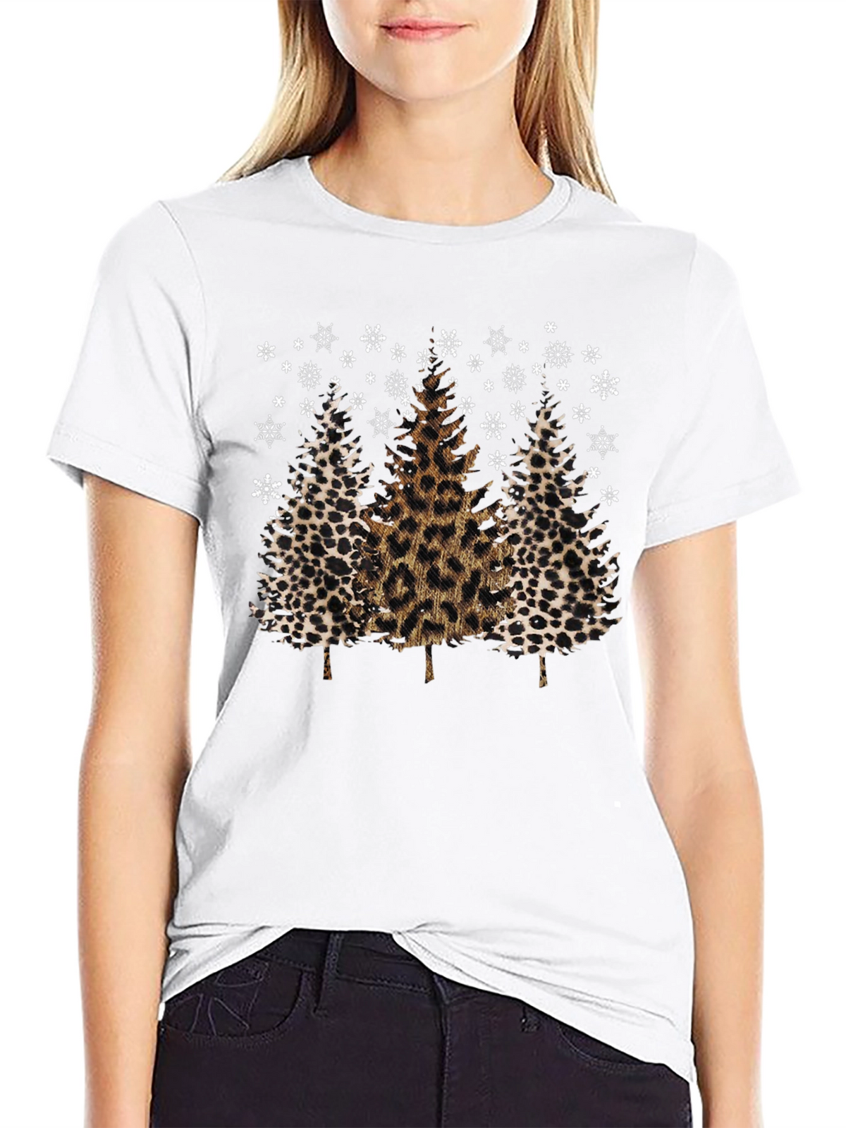 Leopard Print Christmas Tree T-Shirt