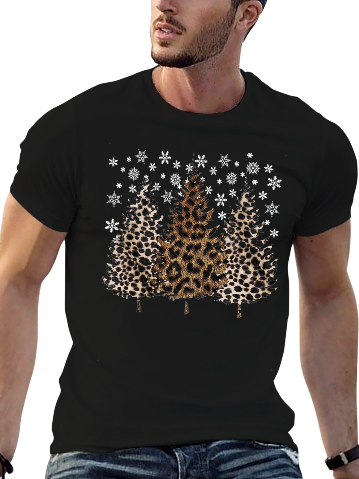 Leopard Print Christmas Tree T-Shirt