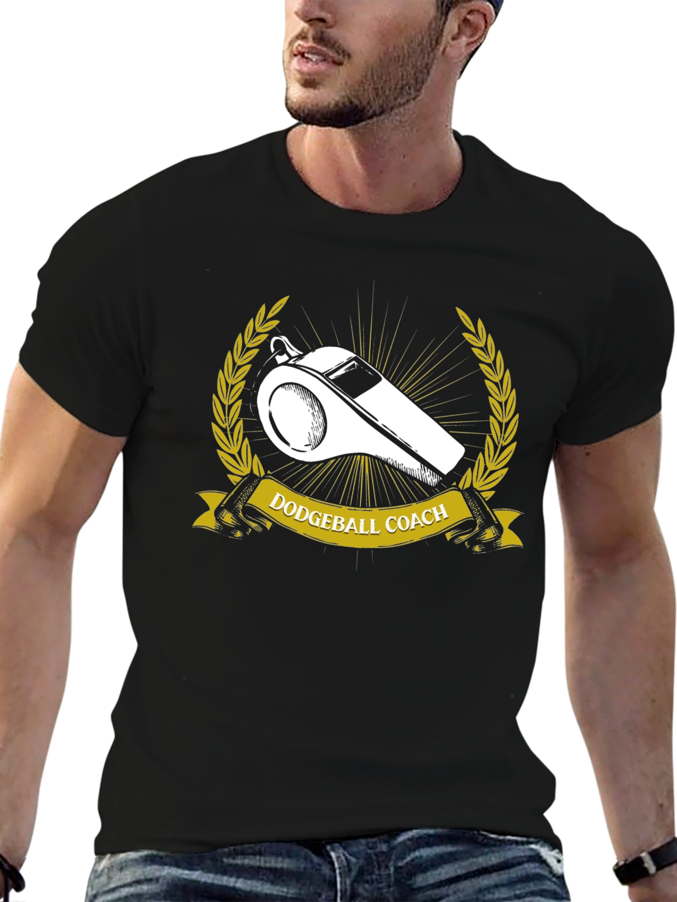 Dodgeball Coach T-Shirt - Whistle Graphic Tee
