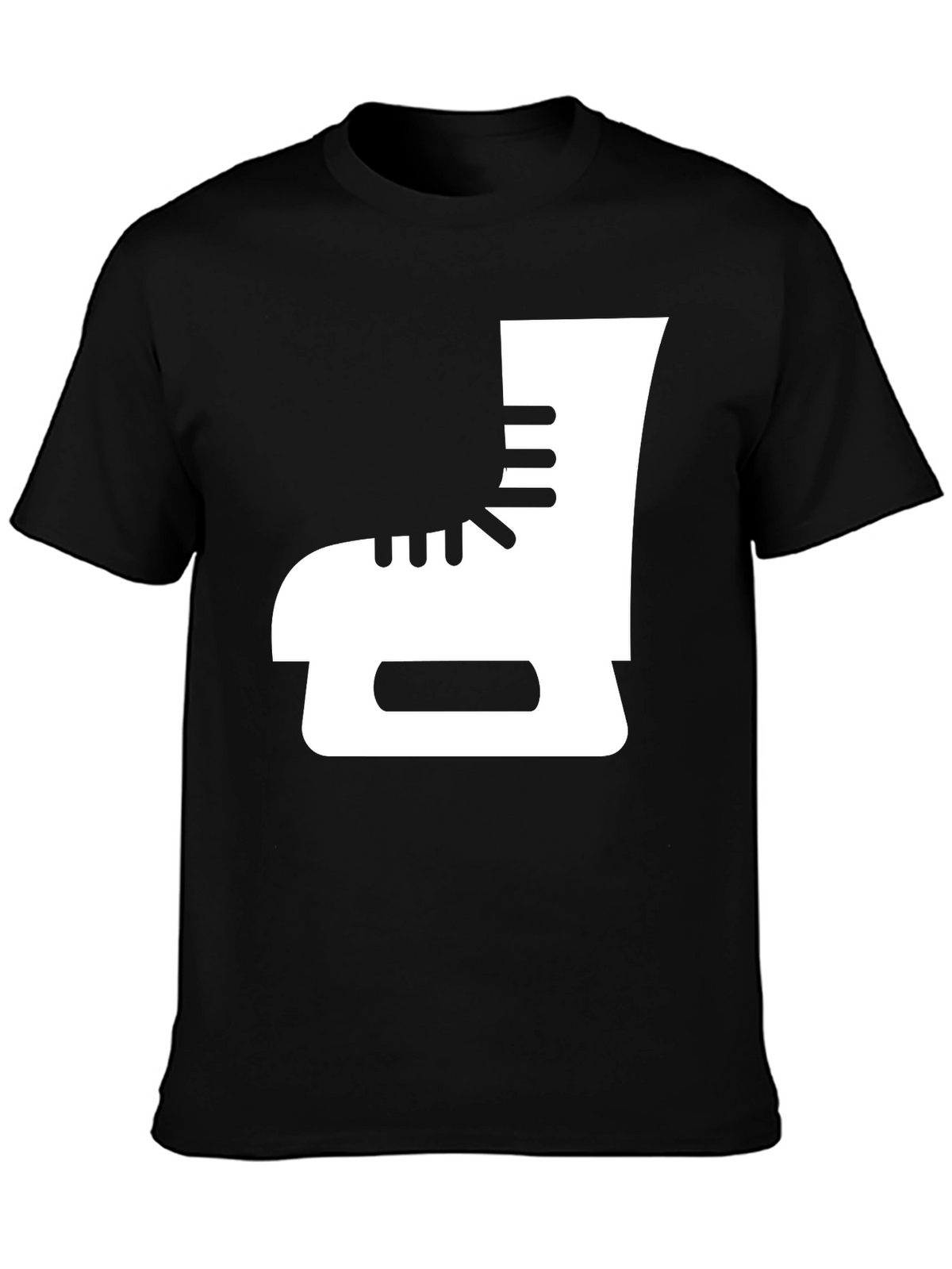Ice Skate Graphic Tee - Black Cotton T-Shirt