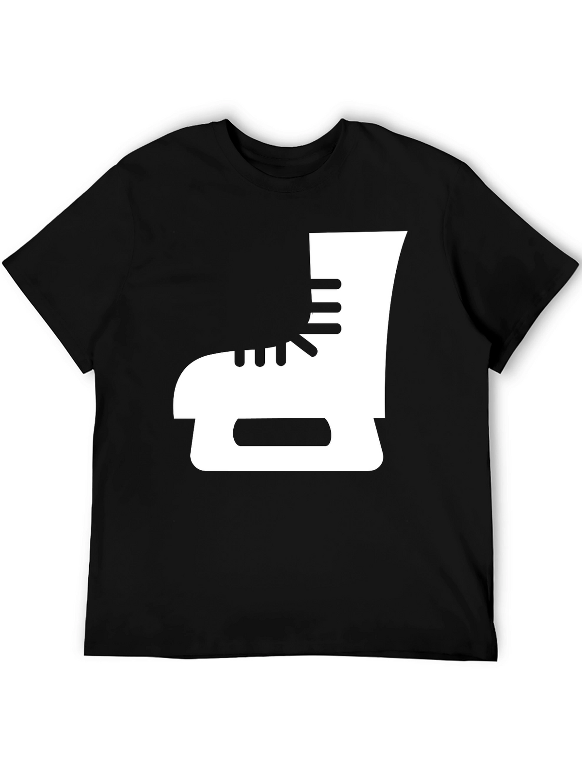 Ice Skate Graphic Tee - Black Cotton T-Shirt
