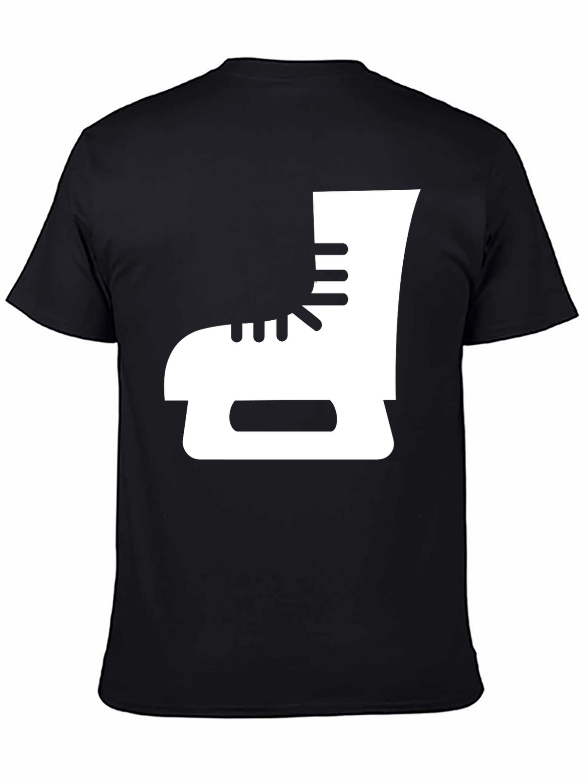 Ice Skate Graphic Tee - Black Cotton T-Shirt
