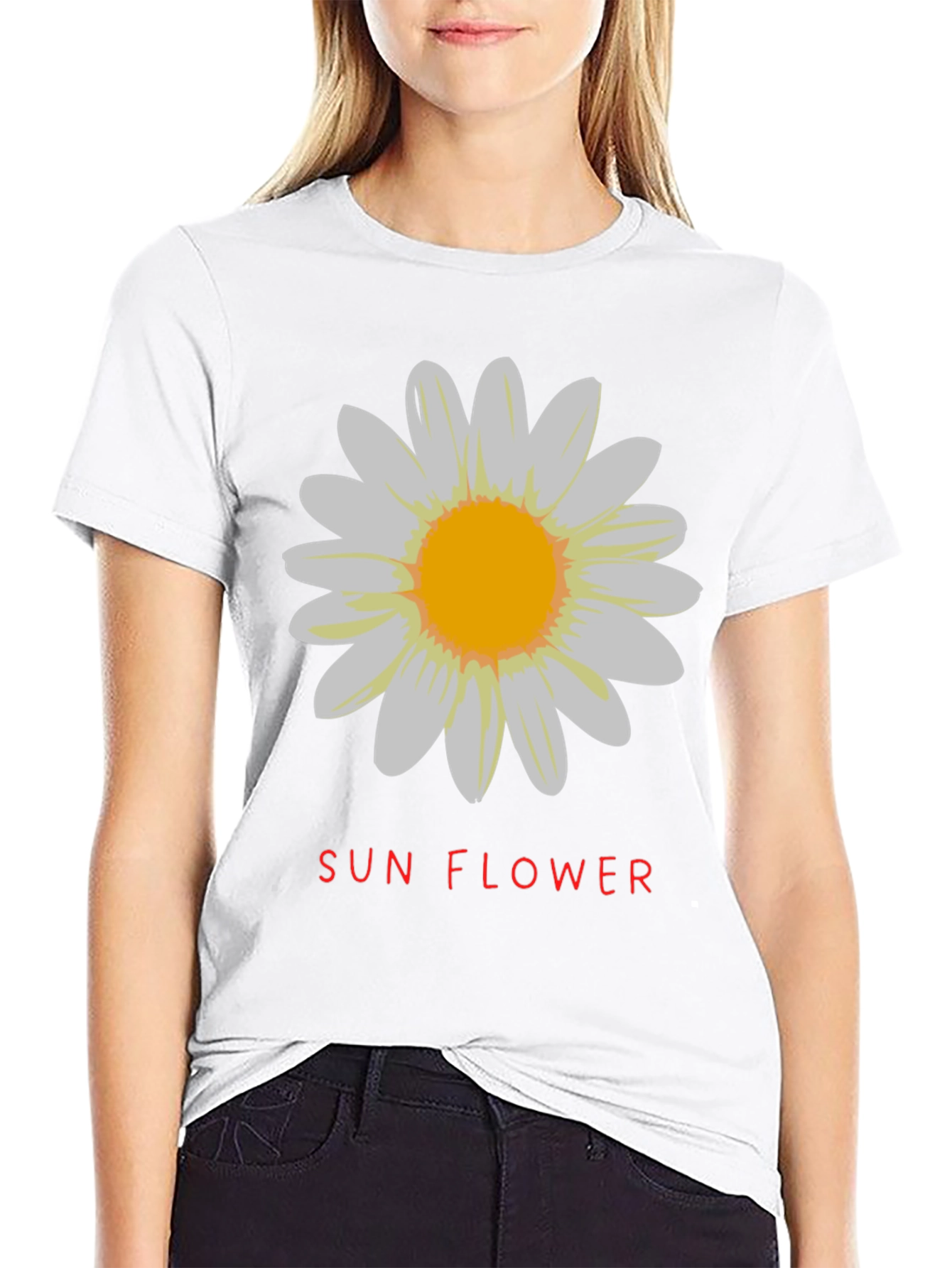 Sunflower Graphic Tee - Stylish Black Cotton T-Shirt
