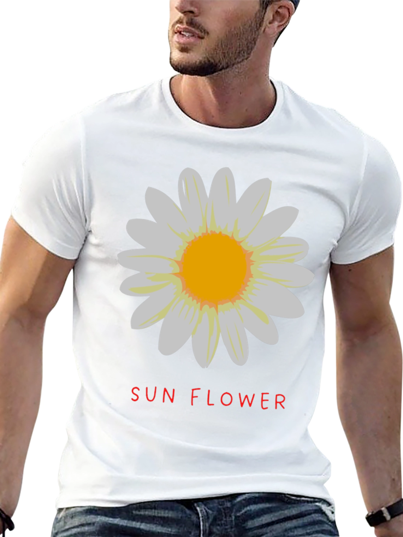 Sunflower Graphic Tee - Stylish Black Cotton T-Shirt