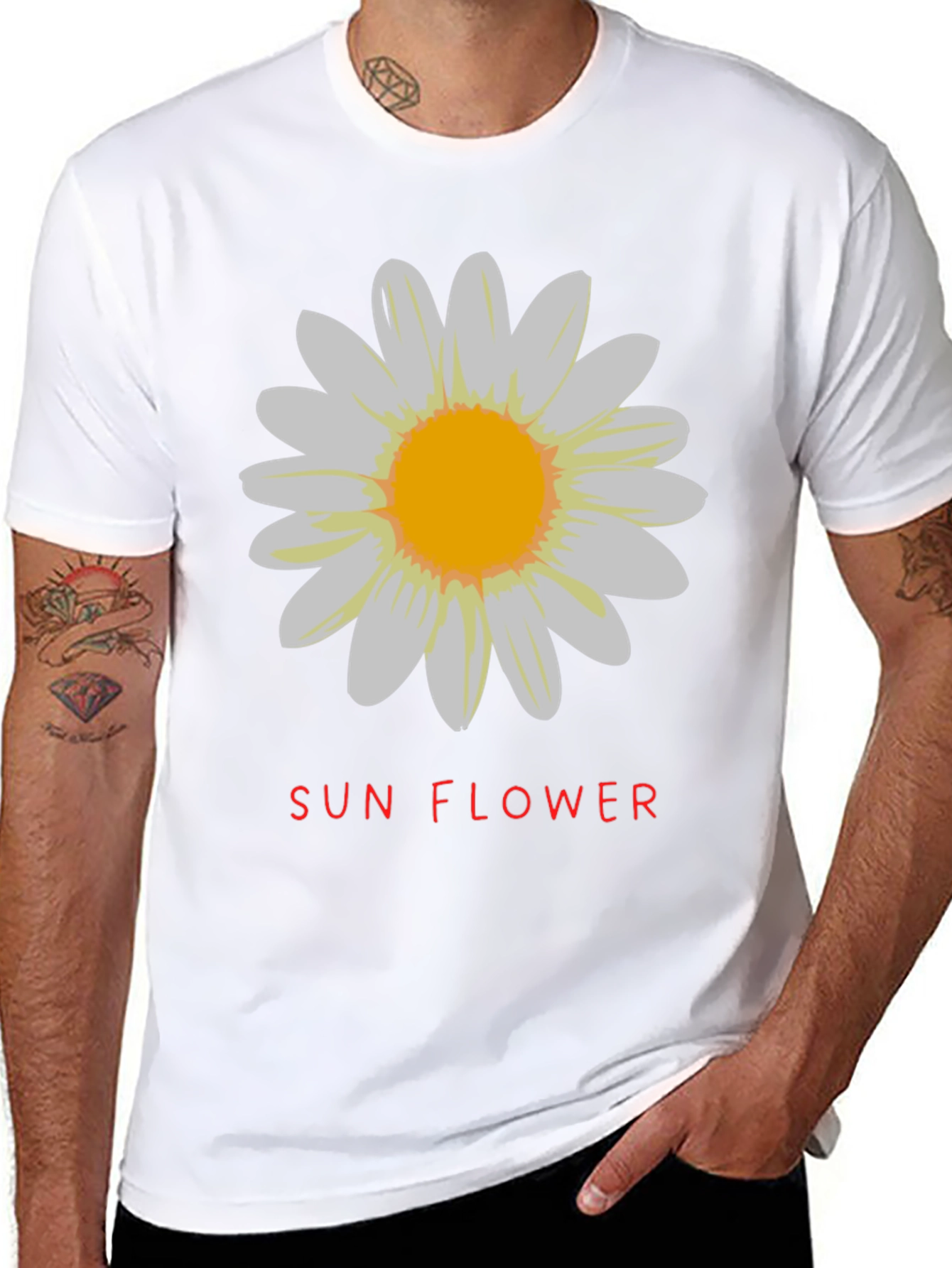 Sunflower Graphic Tee - Stylish Black Cotton T-Shirt