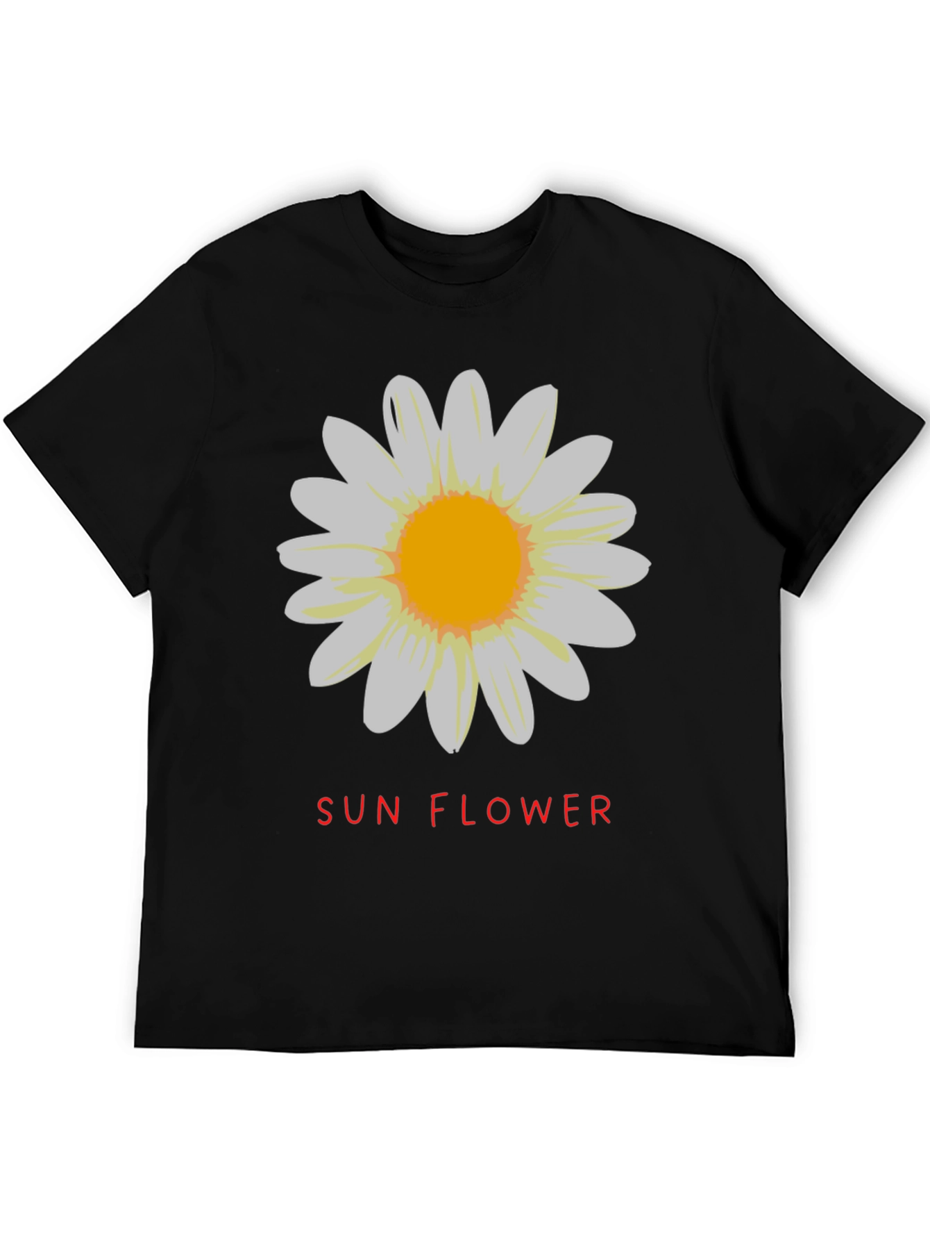Sunflower Graphic Tee - Stylish Black Cotton T-Shirt