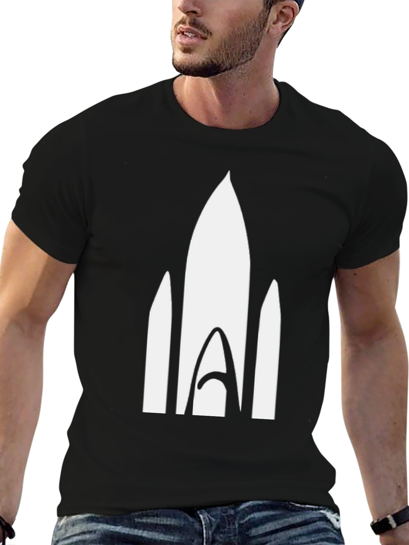 Rocket Graphic Tee - Modern Black T-Shirt