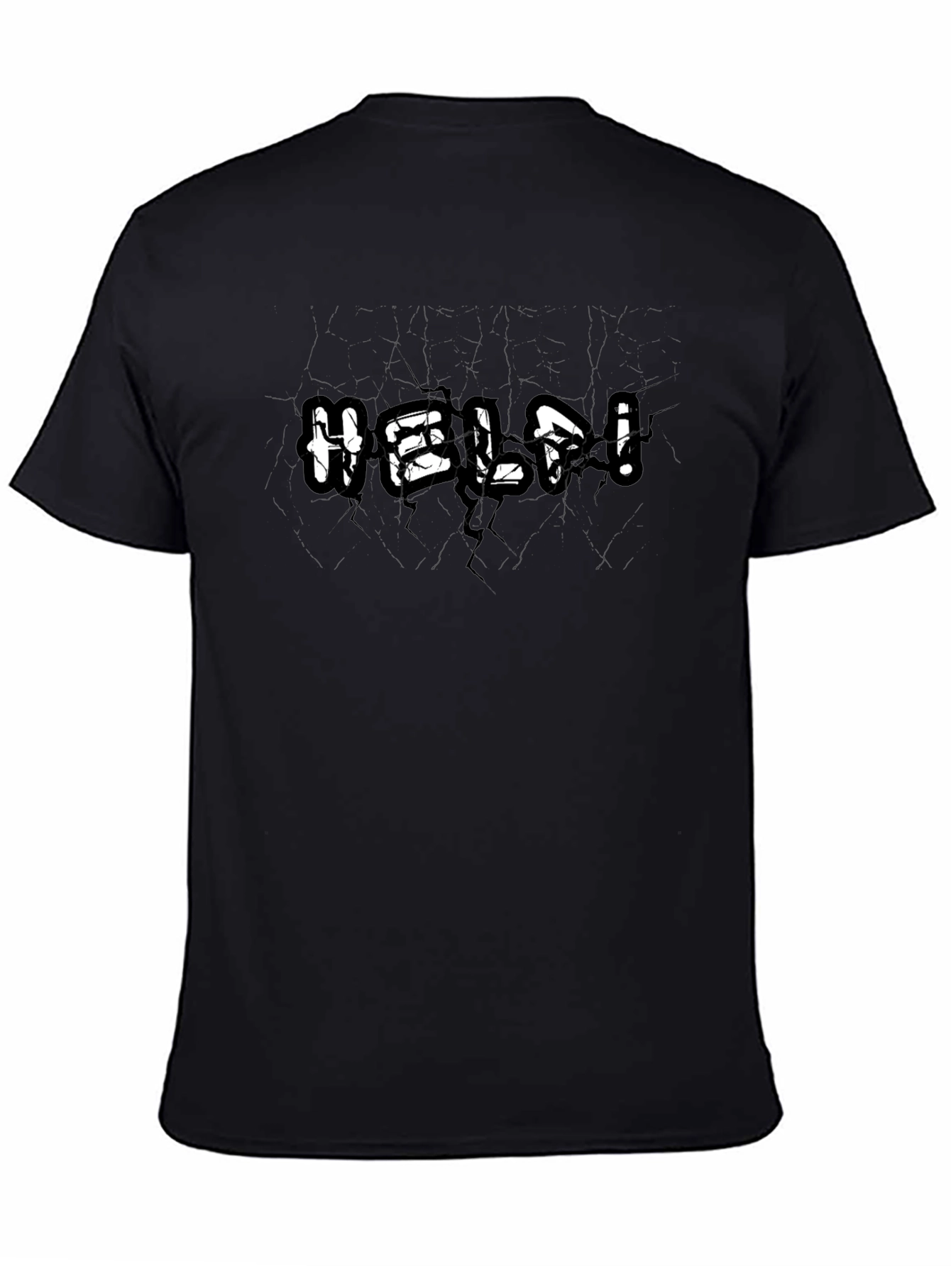 Cracked HELP! Black Graphic Tee