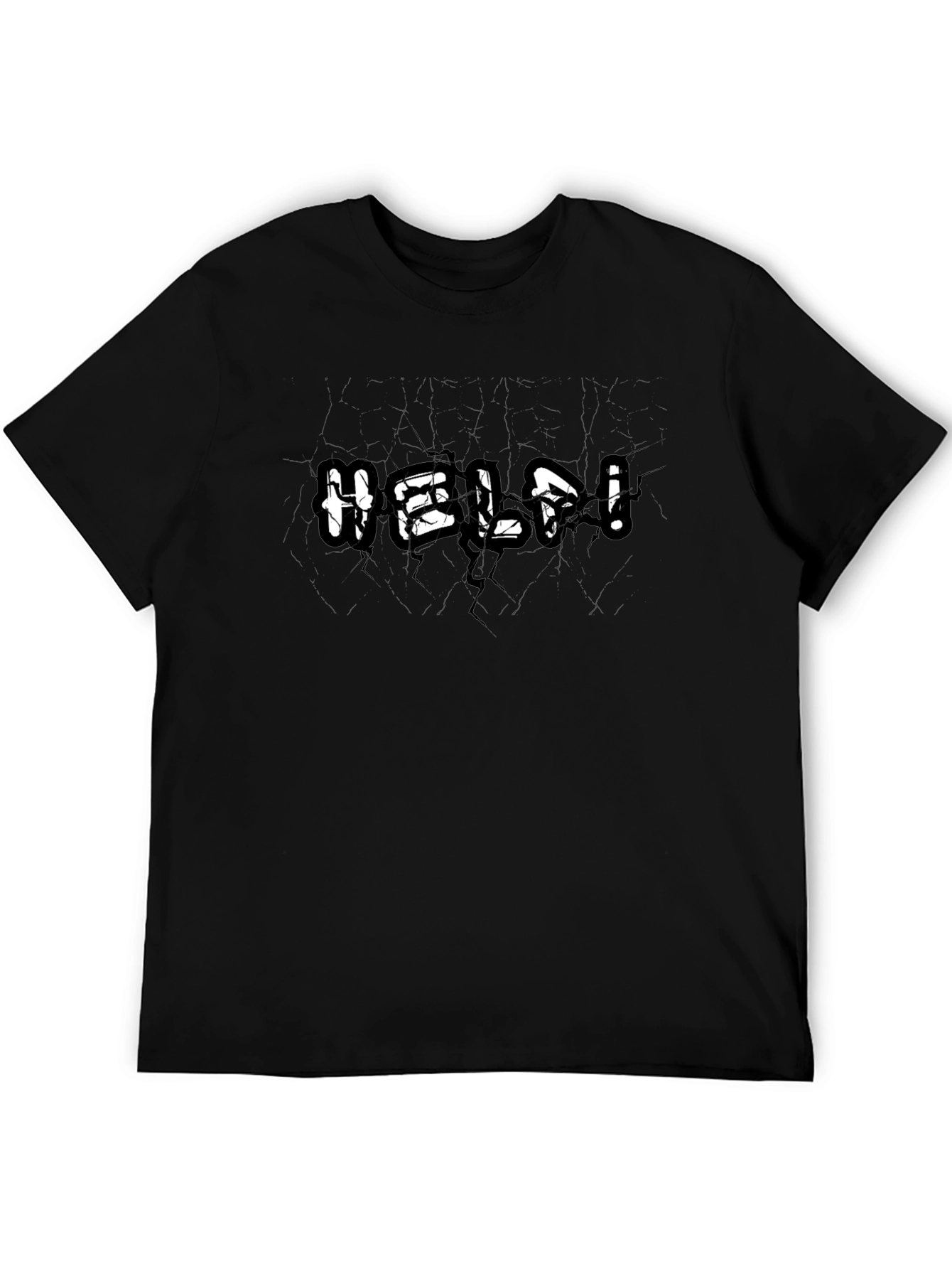 Cracked HELP! Black Graphic Tee