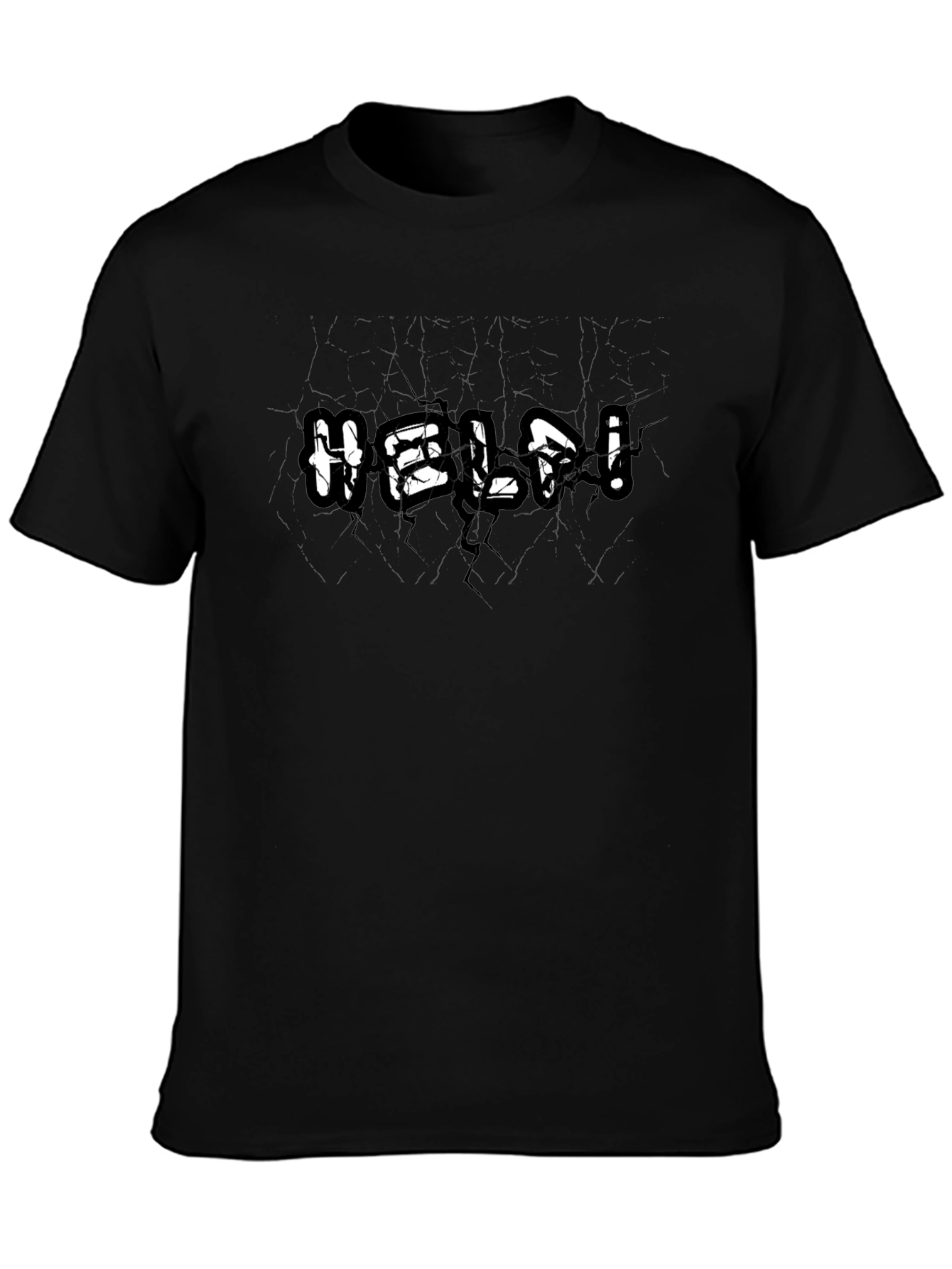 Cracked HELP! Black Graphic Tee