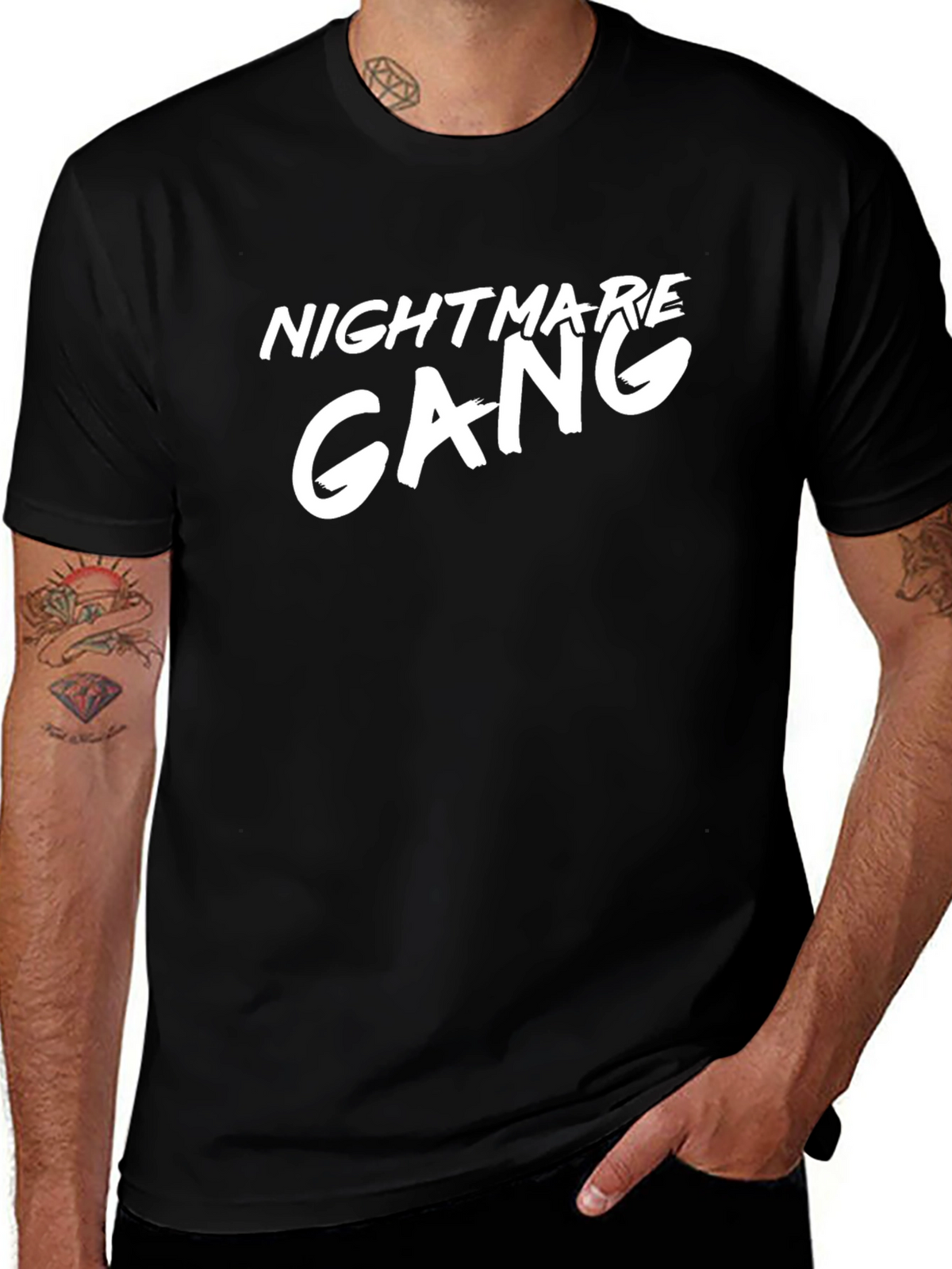 Nightmare Gang Graphic Tee - Black Cotton T-Shirt