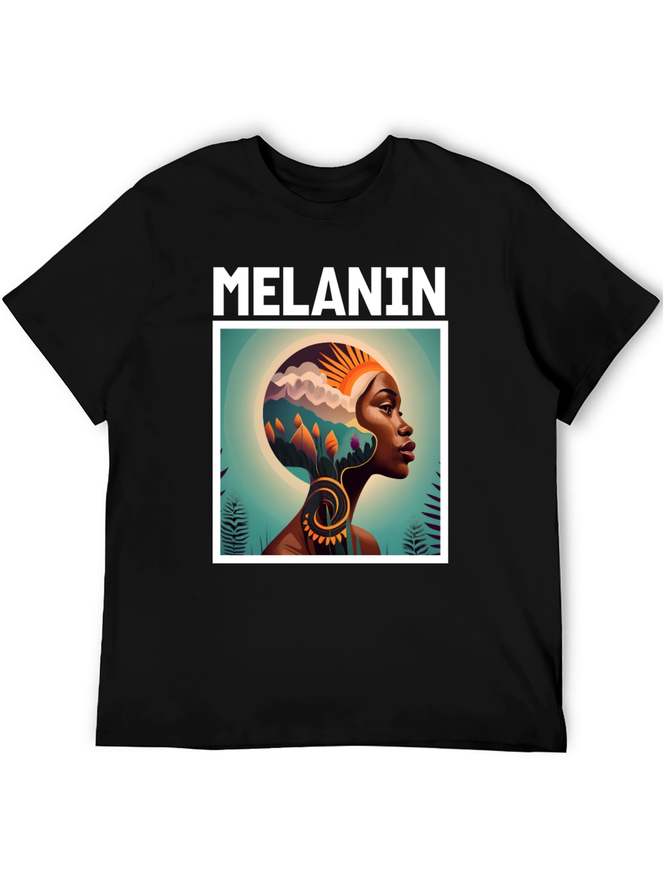 Melanin Art Graphic Tee - Black Cotton T-Shirt
