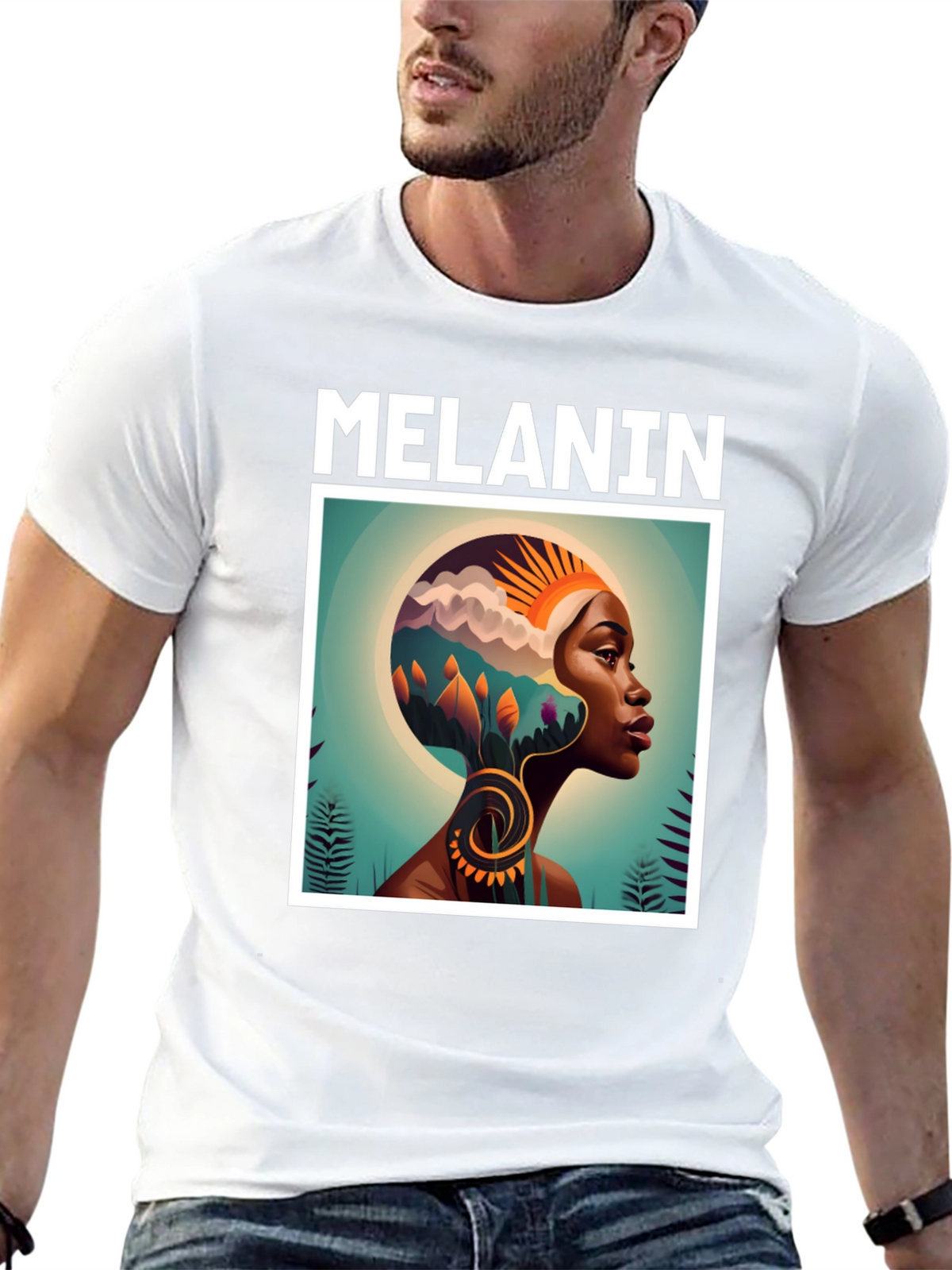 Melanin Art Graphic Tee - Black Cotton T-Shirt