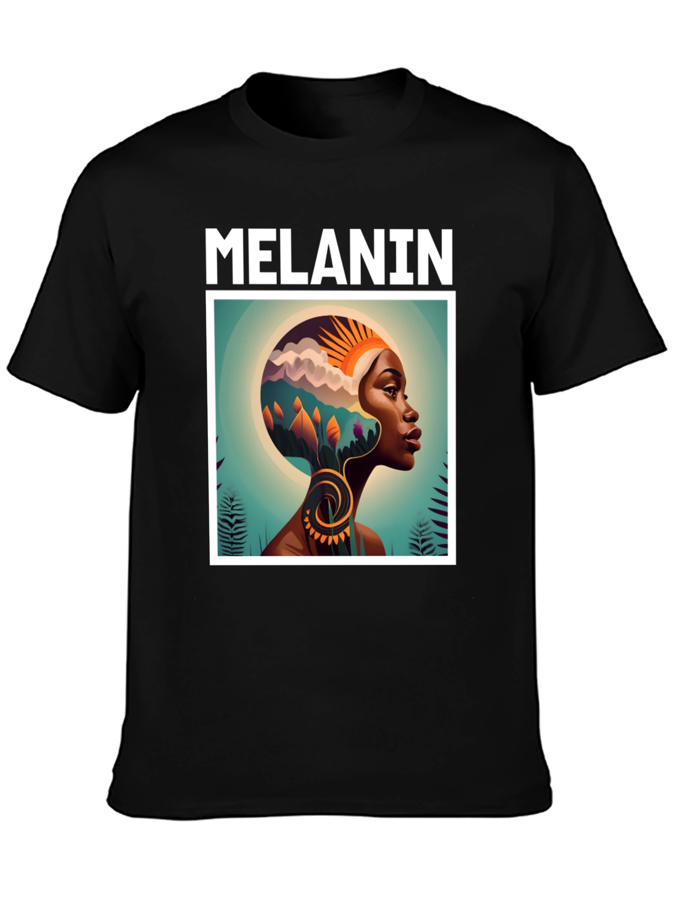 Melanin Art Graphic Tee - Black Cotton T-Shirt