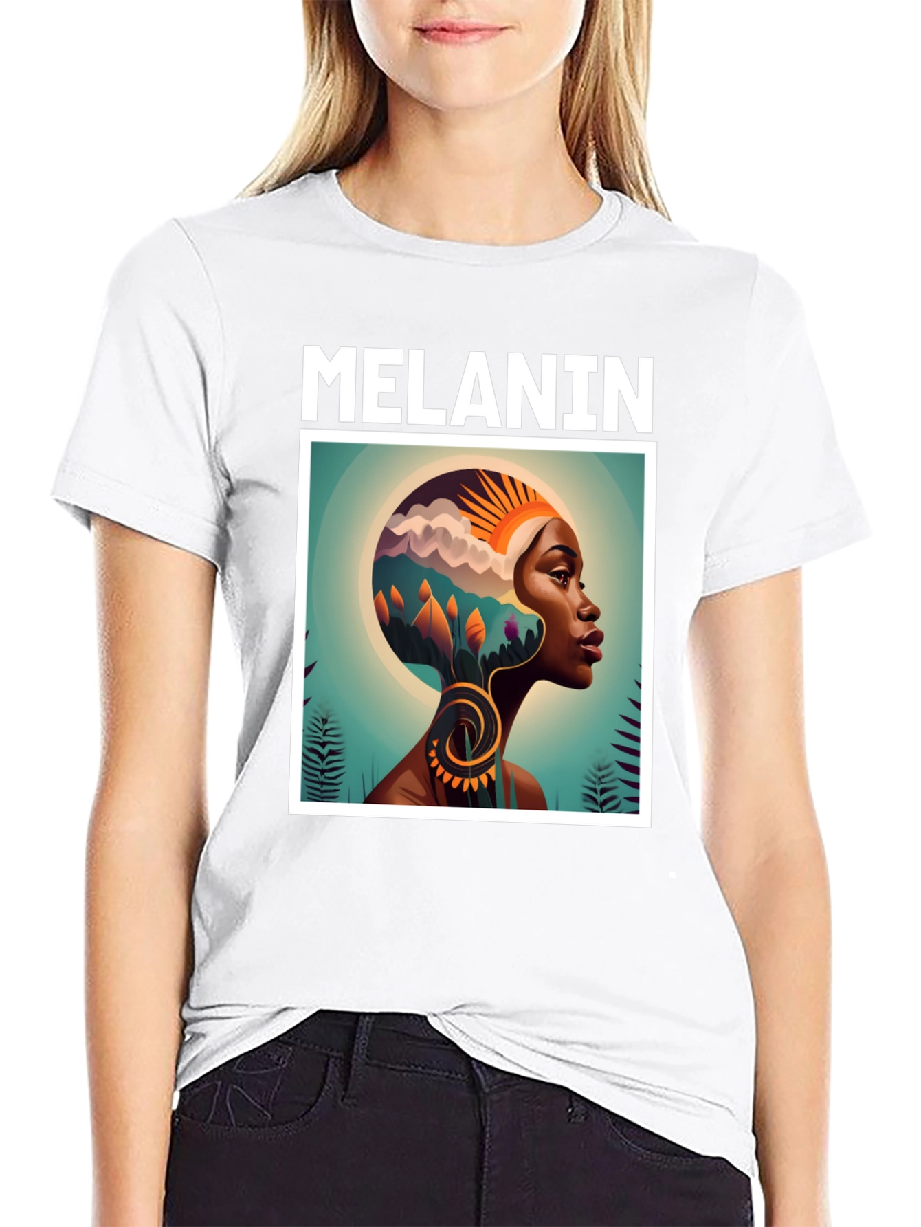 Melanin Art Graphic Tee - Black Cotton T-Shirt