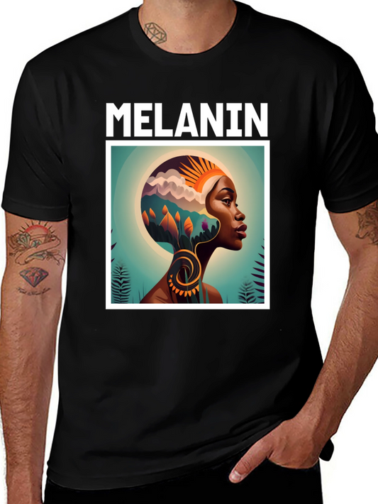 Melanin Art Graphic Tee - Black Cotton T-Shirt