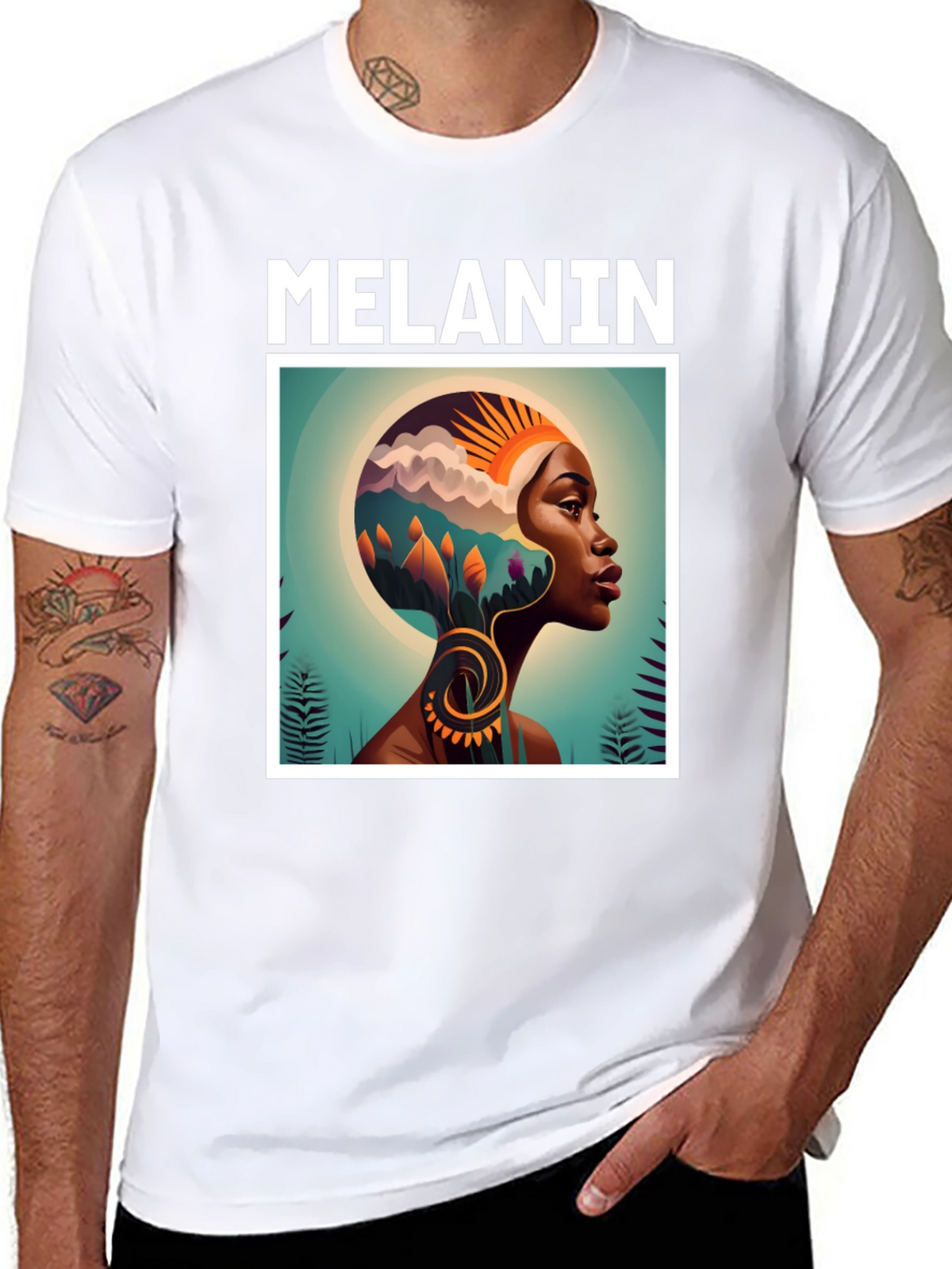 Melanin Art Graphic Tee - Black Cotton T-Shirt