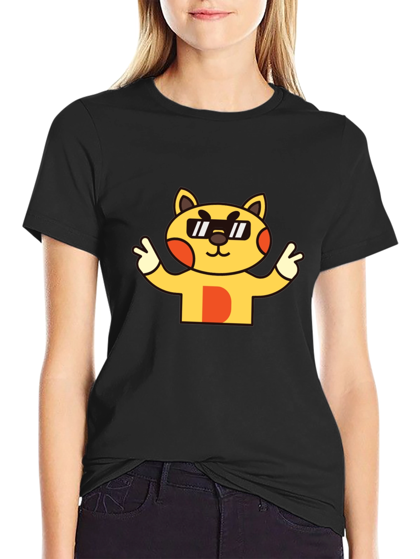 Cool Cat Graphic Tee - Unisex Black T-Shirt