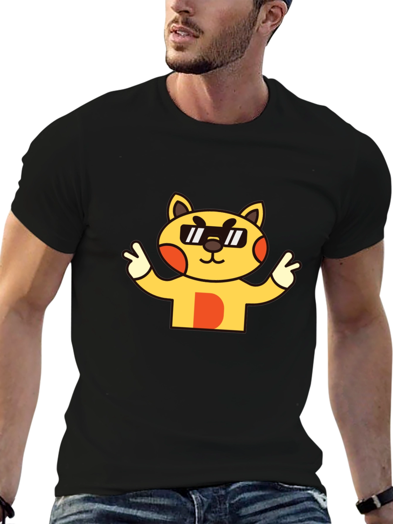 Cool Cat Graphic Tee - Unisex Black T-Shirt